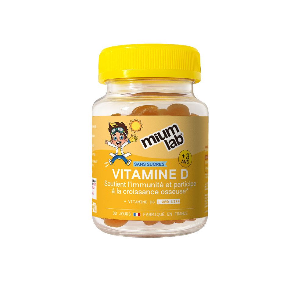 Mium Lab Vitamine D Gummis pour enfants, 30 pièces.