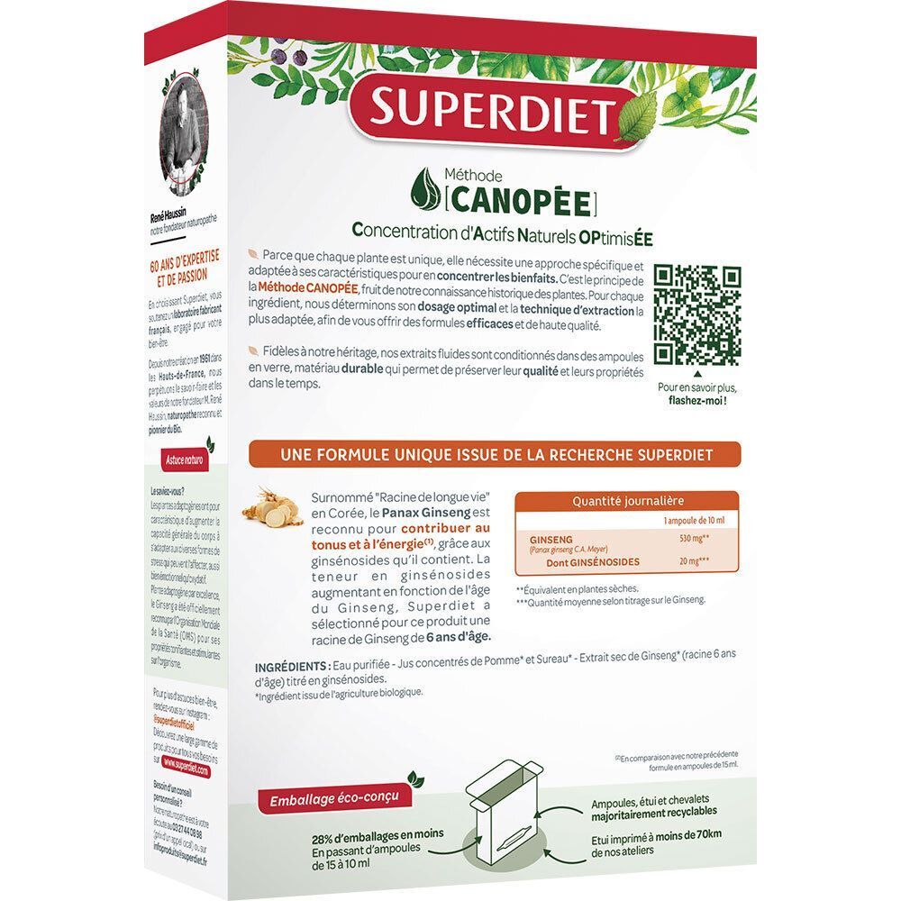 Emballage Superdiet, Méthode Canopée, Concentration d'Actifs Naturels Optimisée.