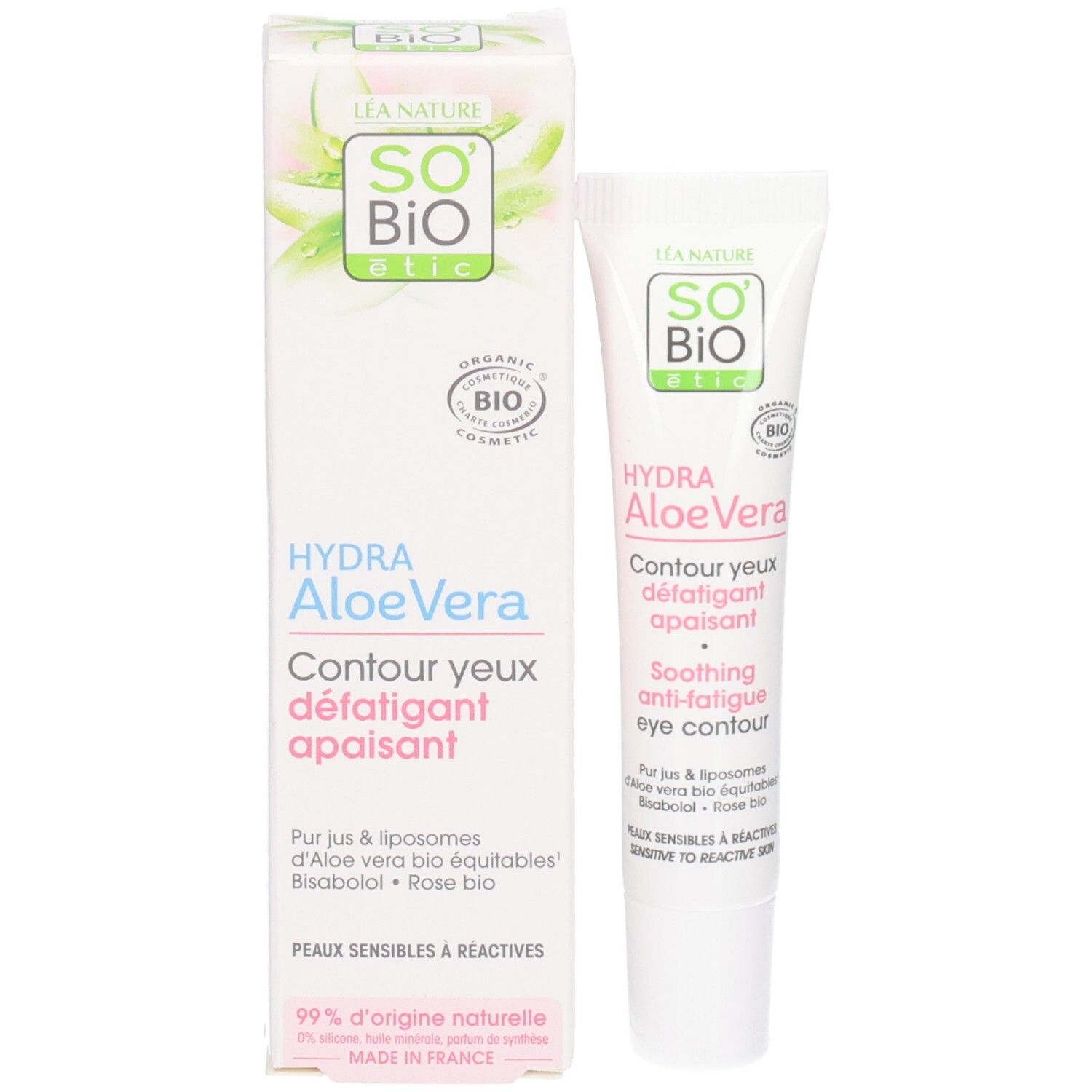 Emballage et tube. Emballage avec nom et logo du produit. Tube avec informations sur le produit.