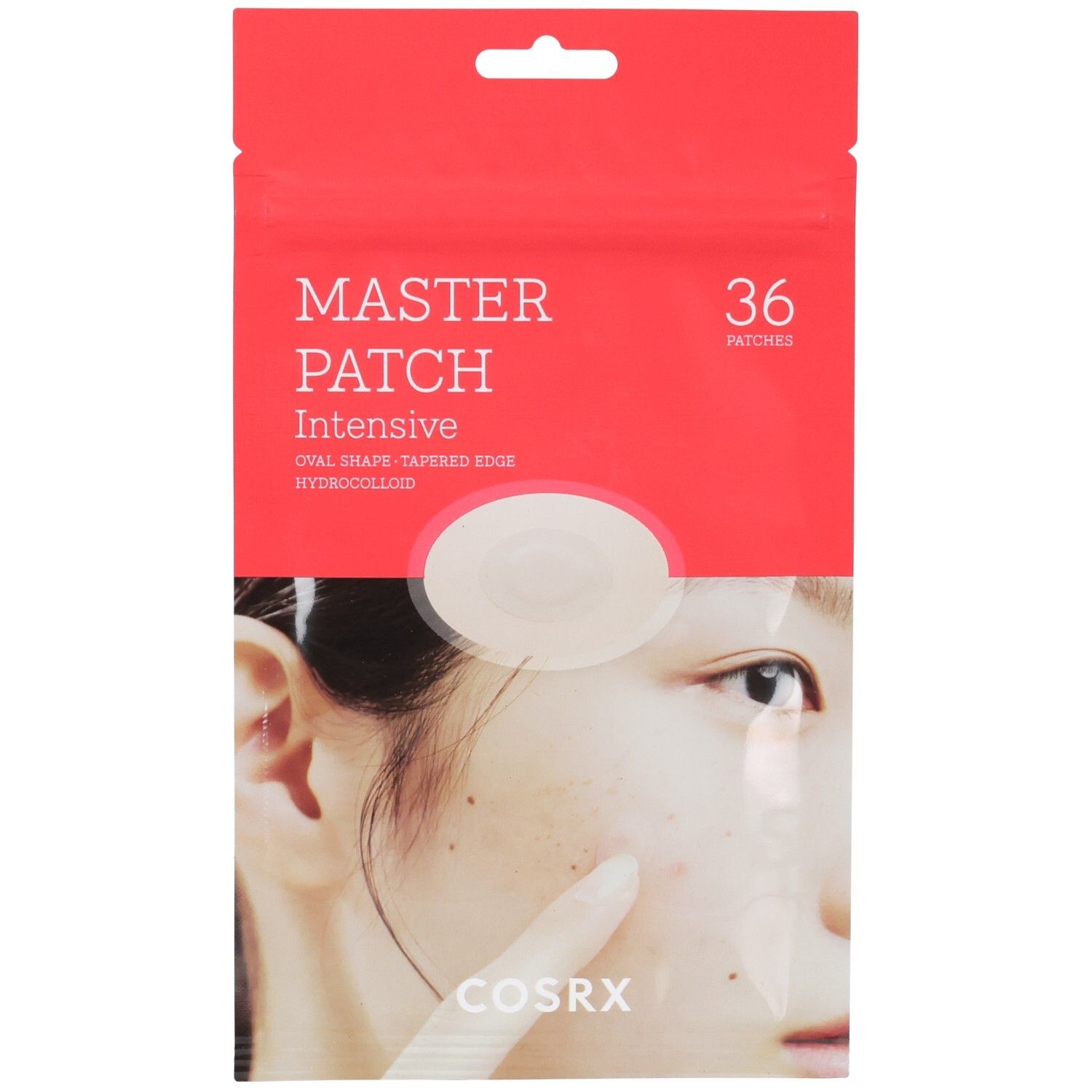 COSRX Master Patch Intensive : 36 patchs hydrocolloïdes, forme ovale, bord biseauté.