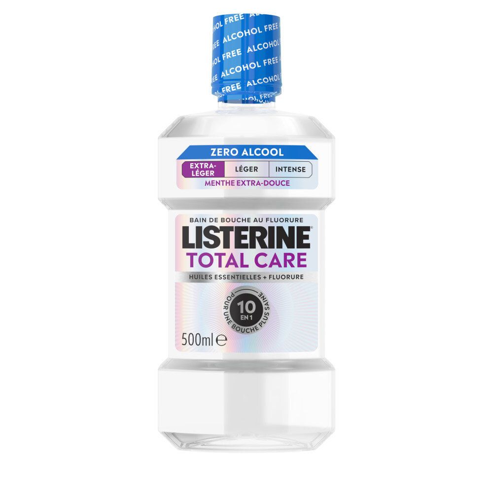 Bain de bouche LISTERINE Total Care, 500ml, sans alcool, avec fluorure.