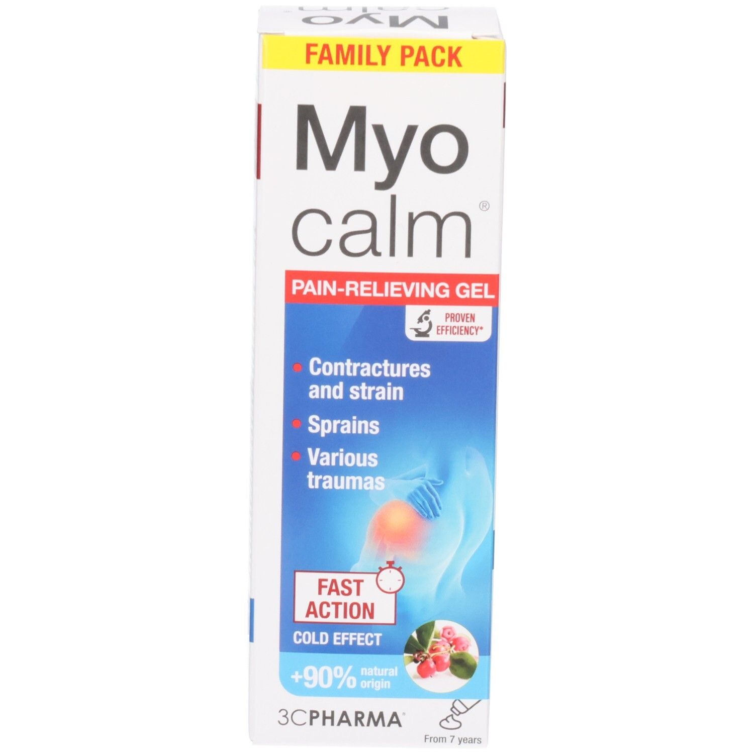 Boîte Myo calm Gel Anti-Douleur. Pour contractures, élongations, entorses et traumatismes.