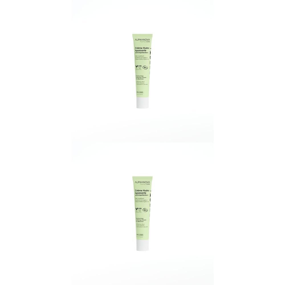 Deux tubes verts avec bouchon blanc. Inscriptions en noir et vert. Sceau de certification biologique.