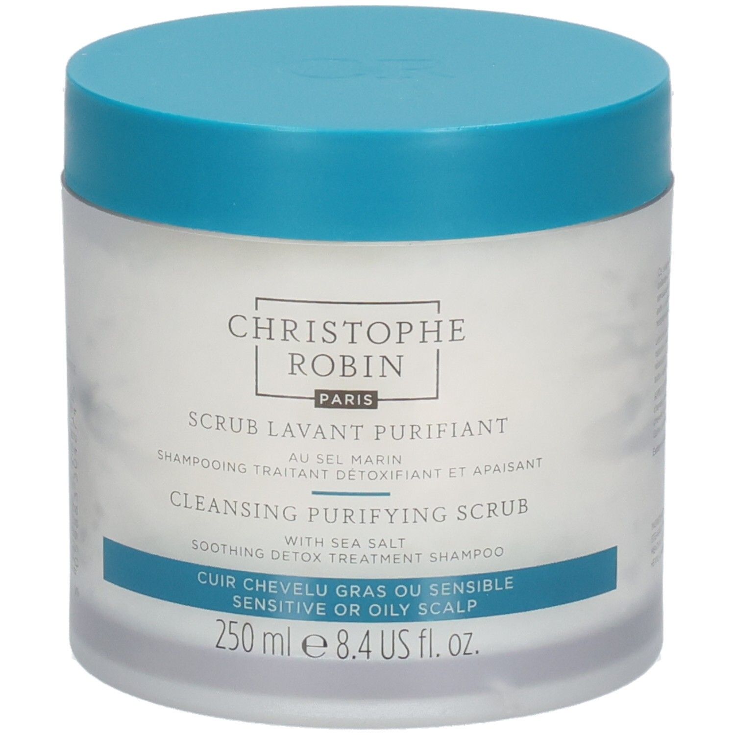 Christophe Robin Scrub Lavant Purifiant au Sel Marin, 250 ml, vue de face.