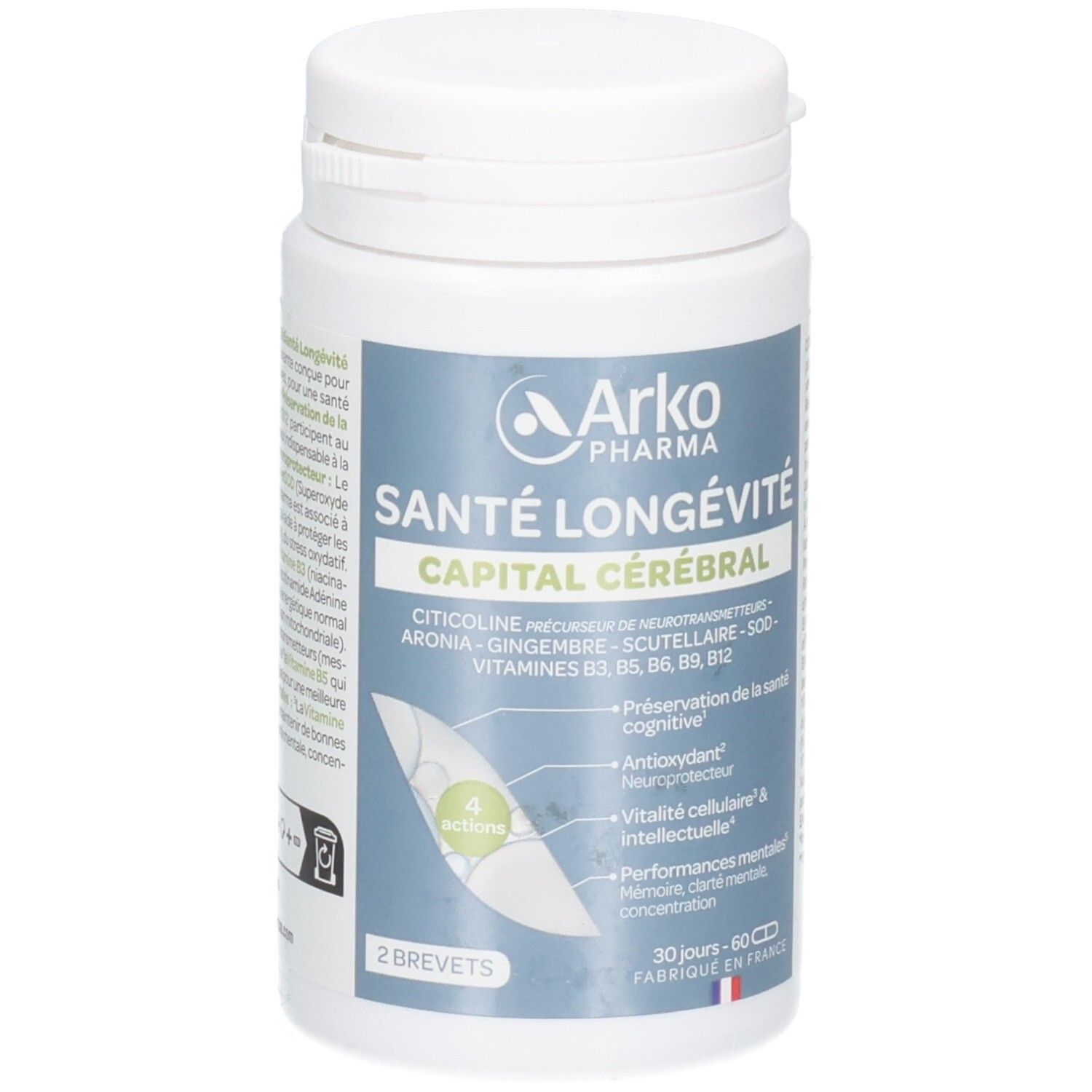 Flacon ArkoPharma Capital Cérébral avec étiquette.