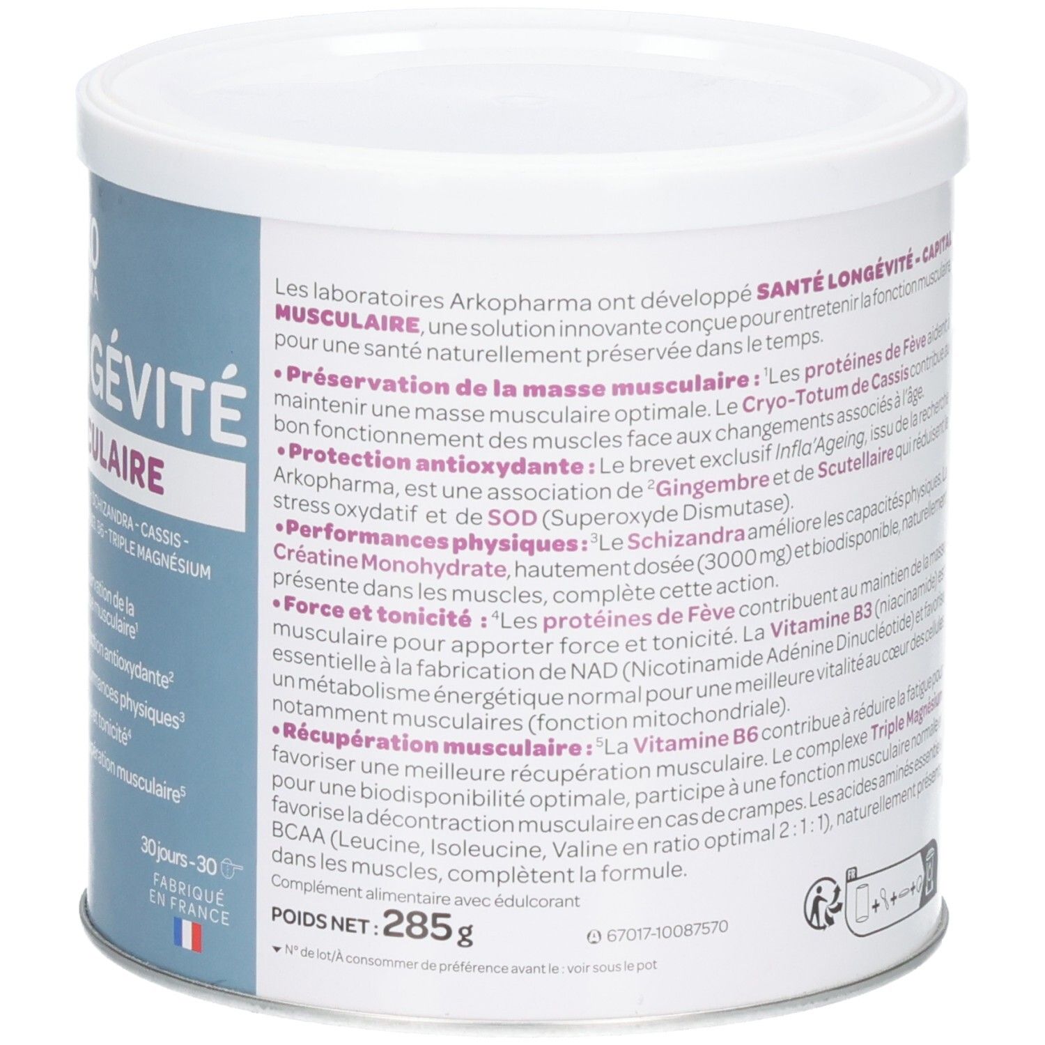 ArkoPharma Santé Longévité Capital Musculaire Dos avec détails