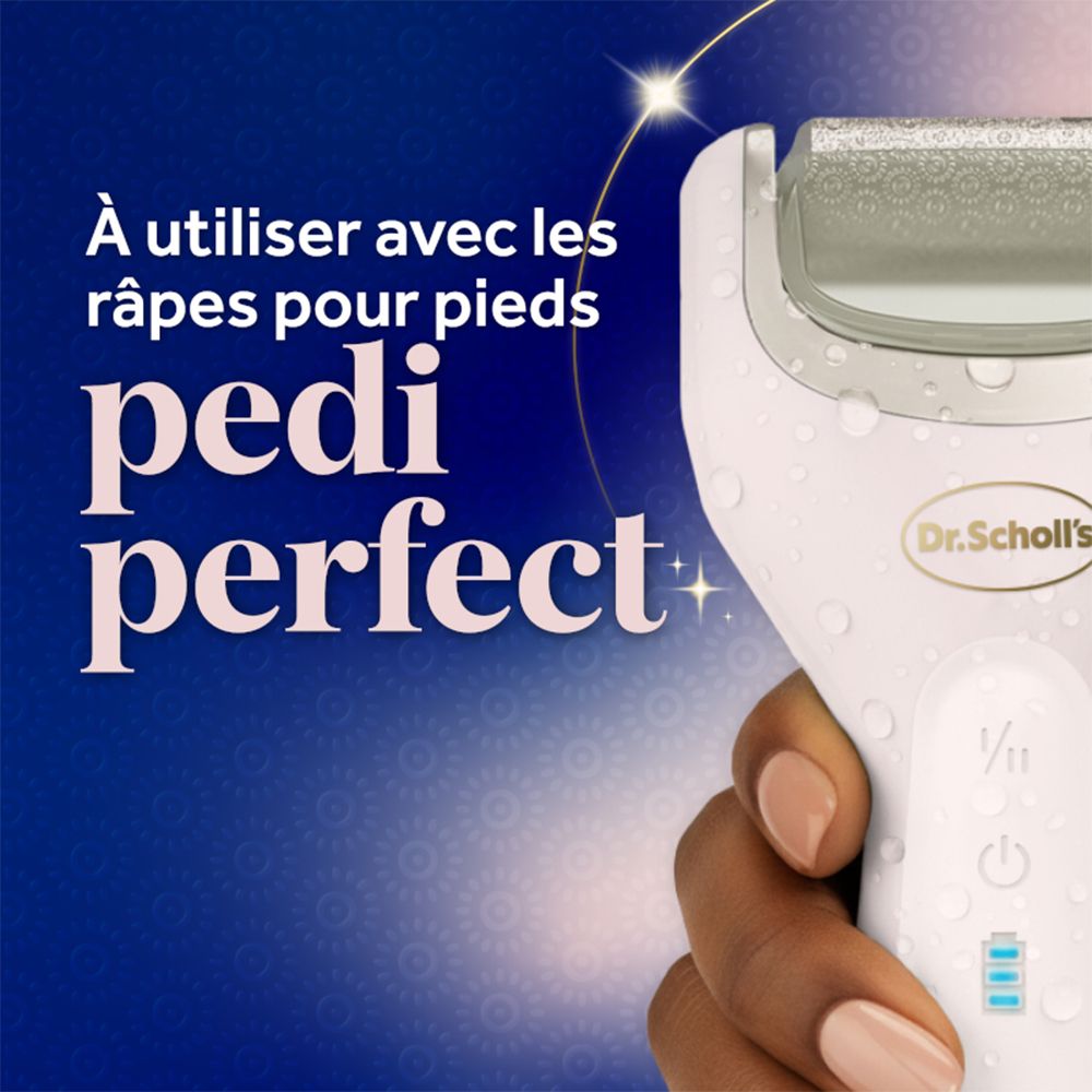 Gros plan d'une râpe électrique pour pieds avec rouleau NanoTech.