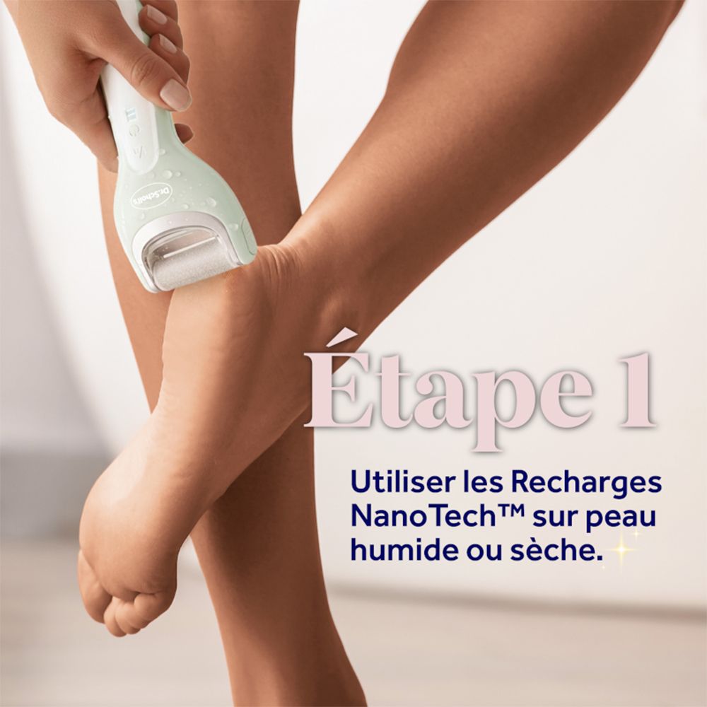 Utilisation d'une râpe pour pieds, étape 1.