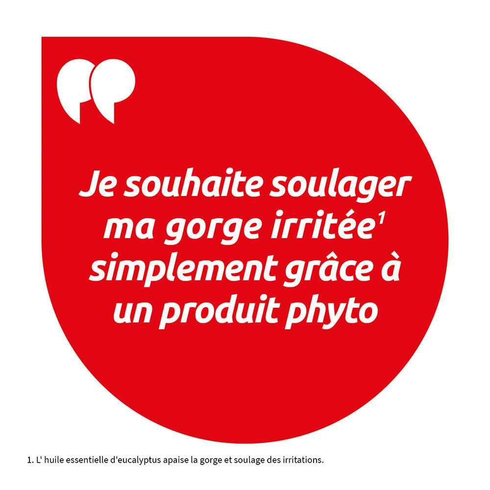 Citation : "Je souhaite soulager ma gorge irritée simplement grâce à un produit phyto."