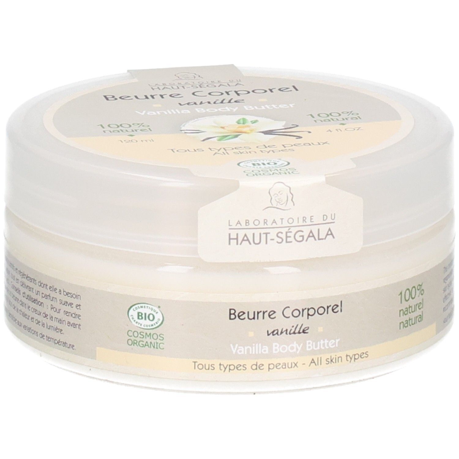 Laboratoire du Haut-Ségala Beurre corporel vanille, certifié BIO, 120ml.