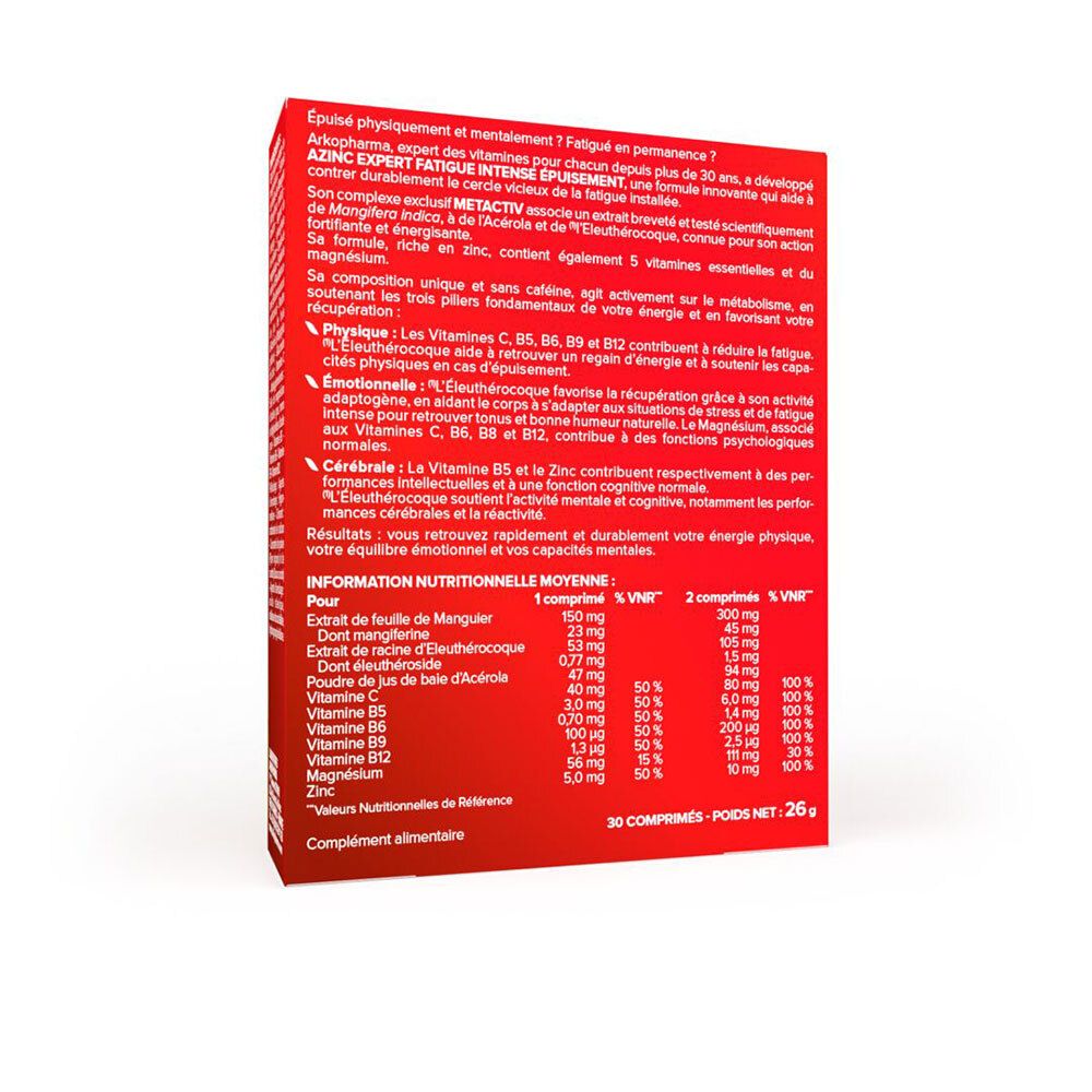 Arkopharma Azinc Expert Fatigue Intense Epuisement