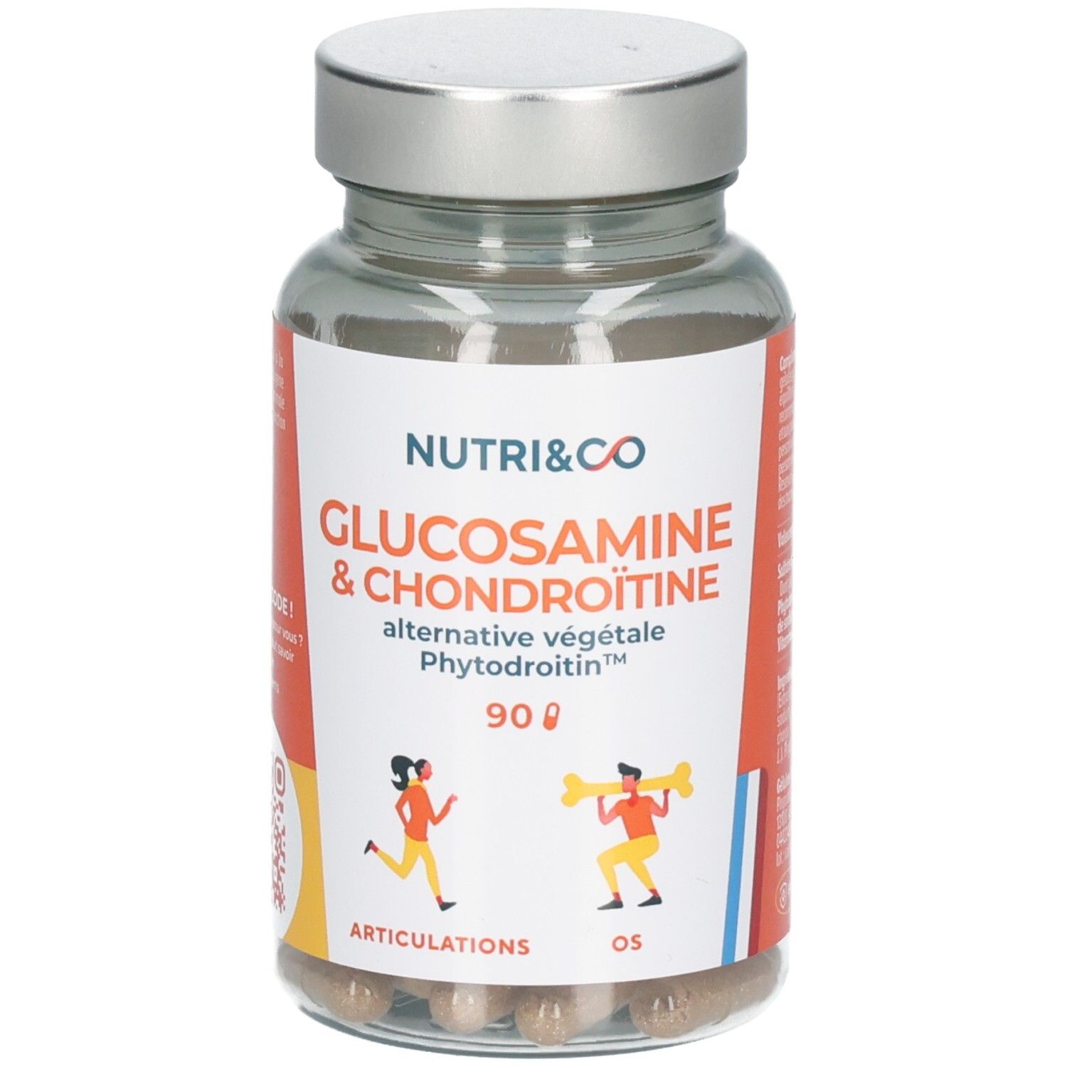 Nutri & Co Glucosamine & Chondroïtine gélules, 90 unités, vue frontale.