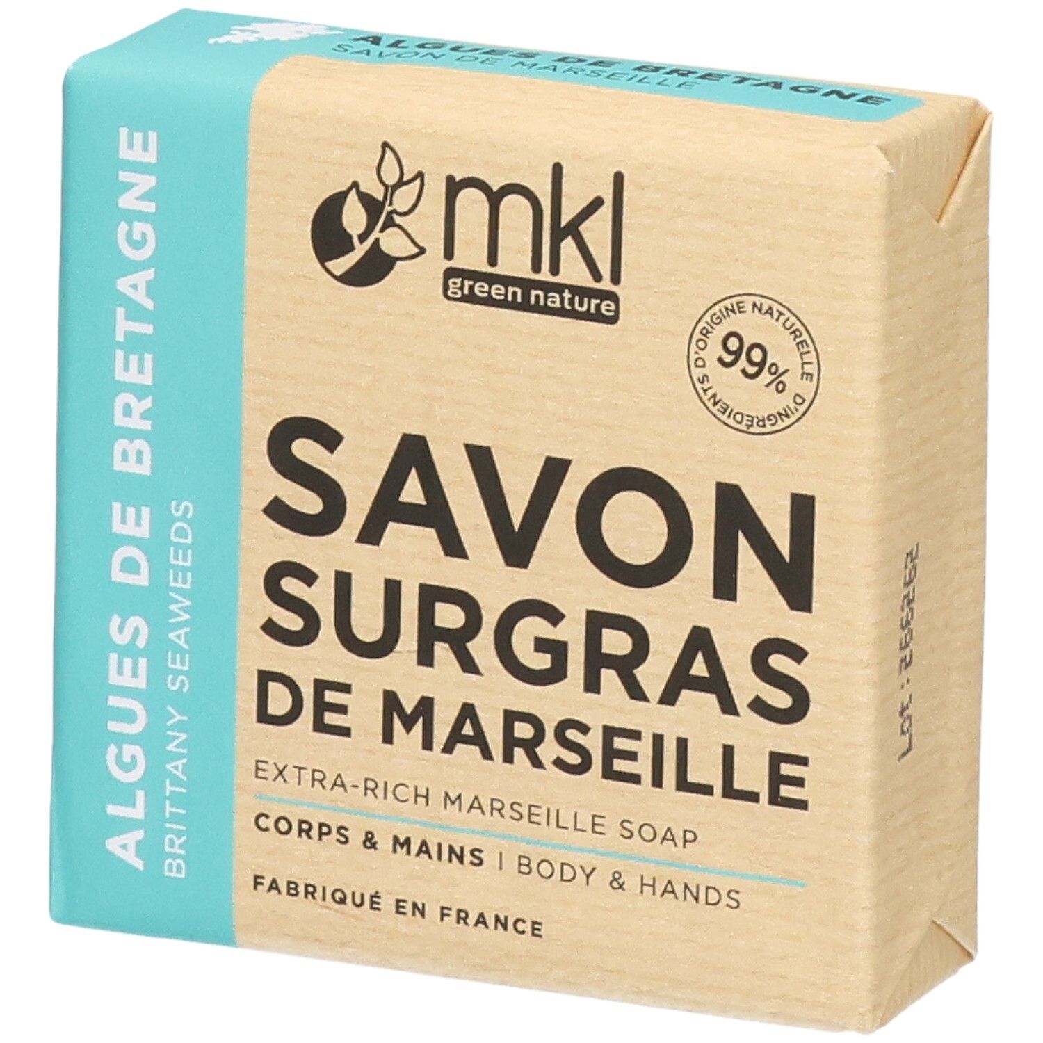 MKL Green Nature Savon Surgras aux Algues de Bretagne, 100g.