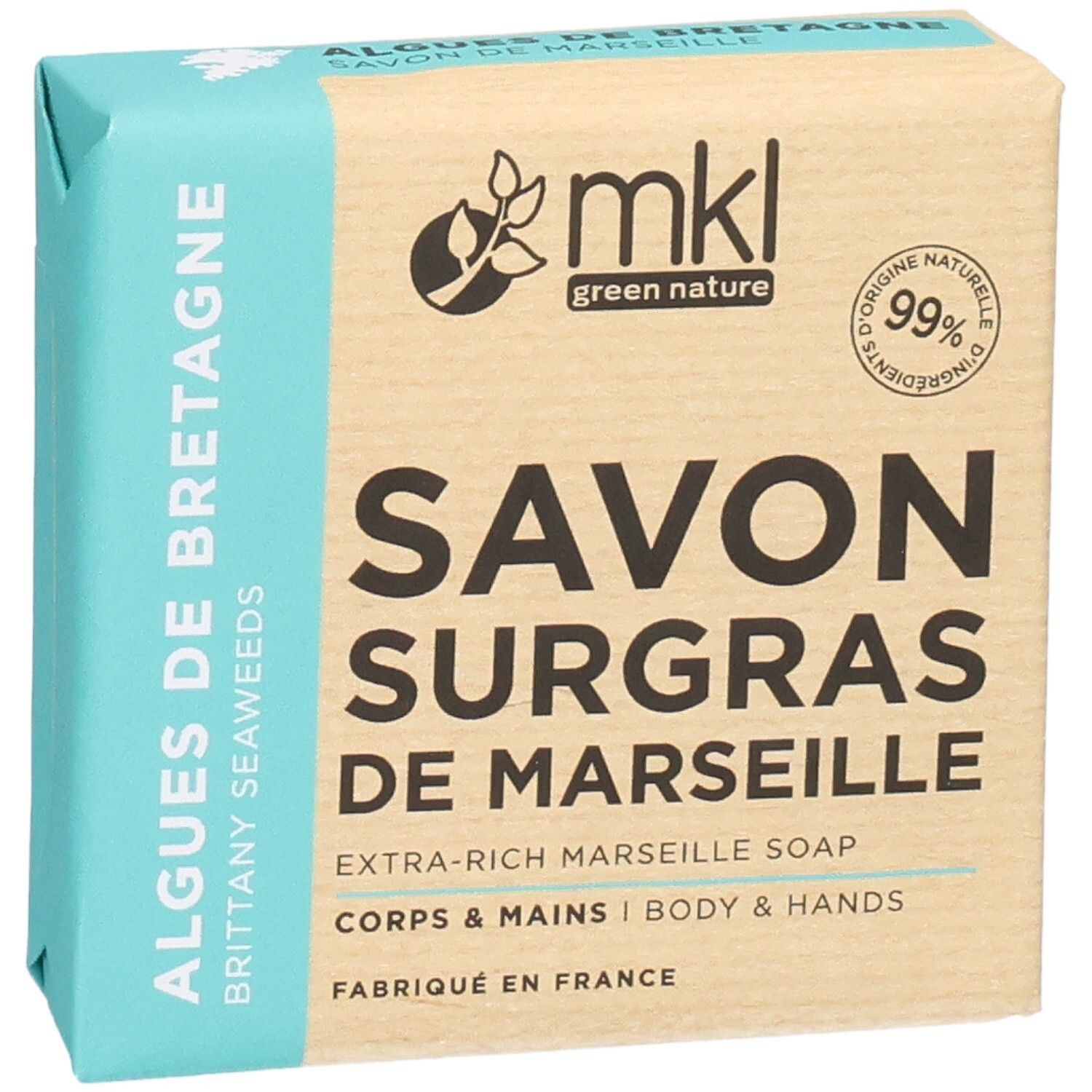 MKL Green Nature Savon Surgras aux Algues de Bretagne, 100g.