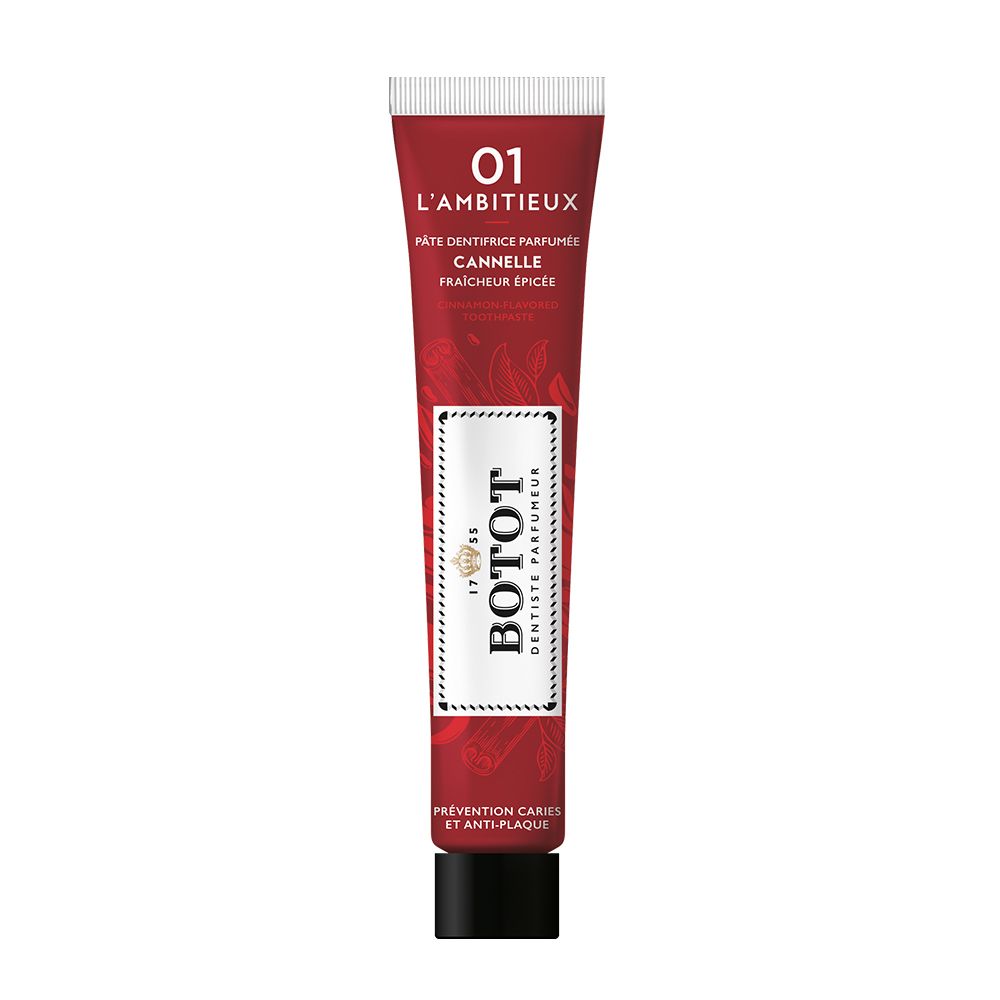 Tube de dentifrice parfumé à la cannelle, 01 L'AMBITIEUX.