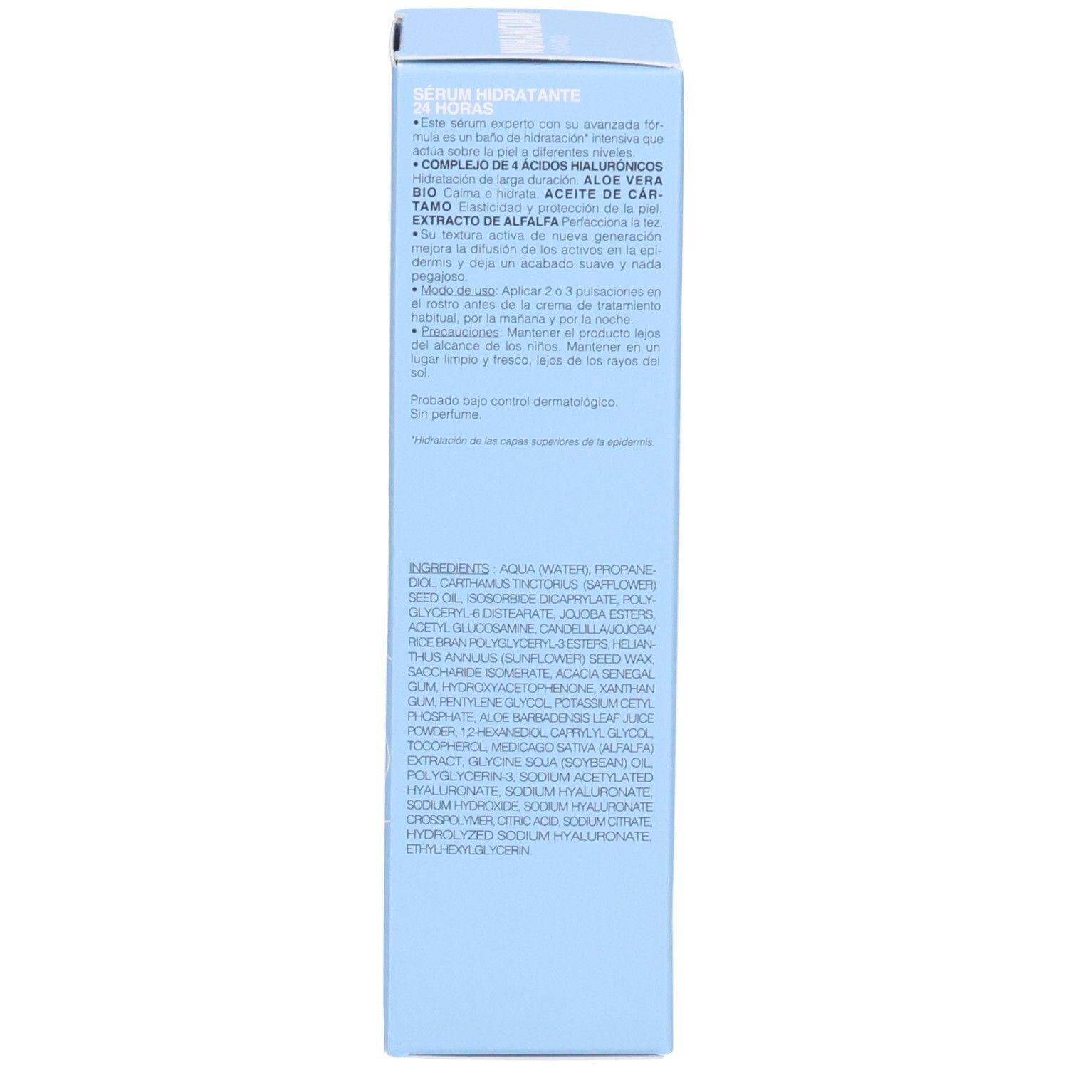 Côté de la boîte Nuhanciam avec informations détaillées sur le produit et les ingrédients.