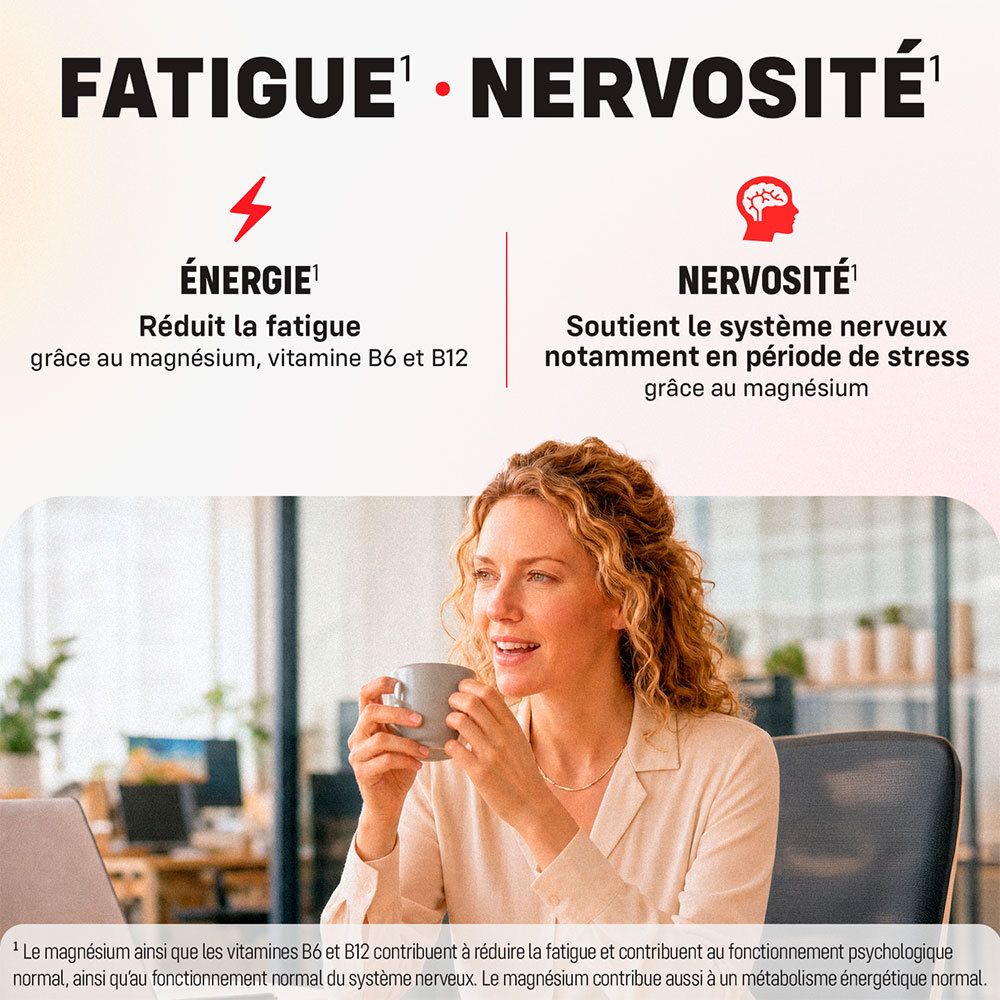 MAG 2 EXPERT contre fatigue et nervosité. Magnésium et vitamines B6/B12 pour l'énergie et le système nerveux.