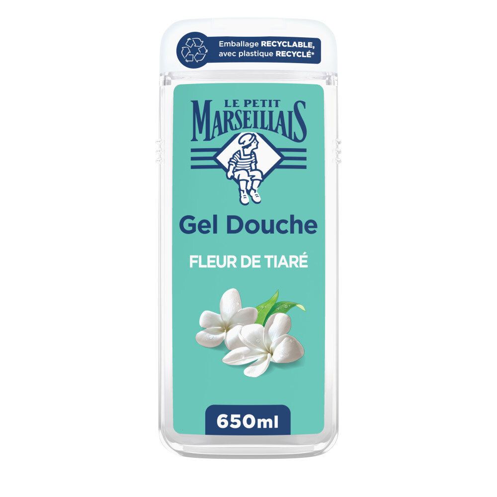 Bouteille de gel douche Le Petit Marseillais Fleur de Tiaré, 650ml.