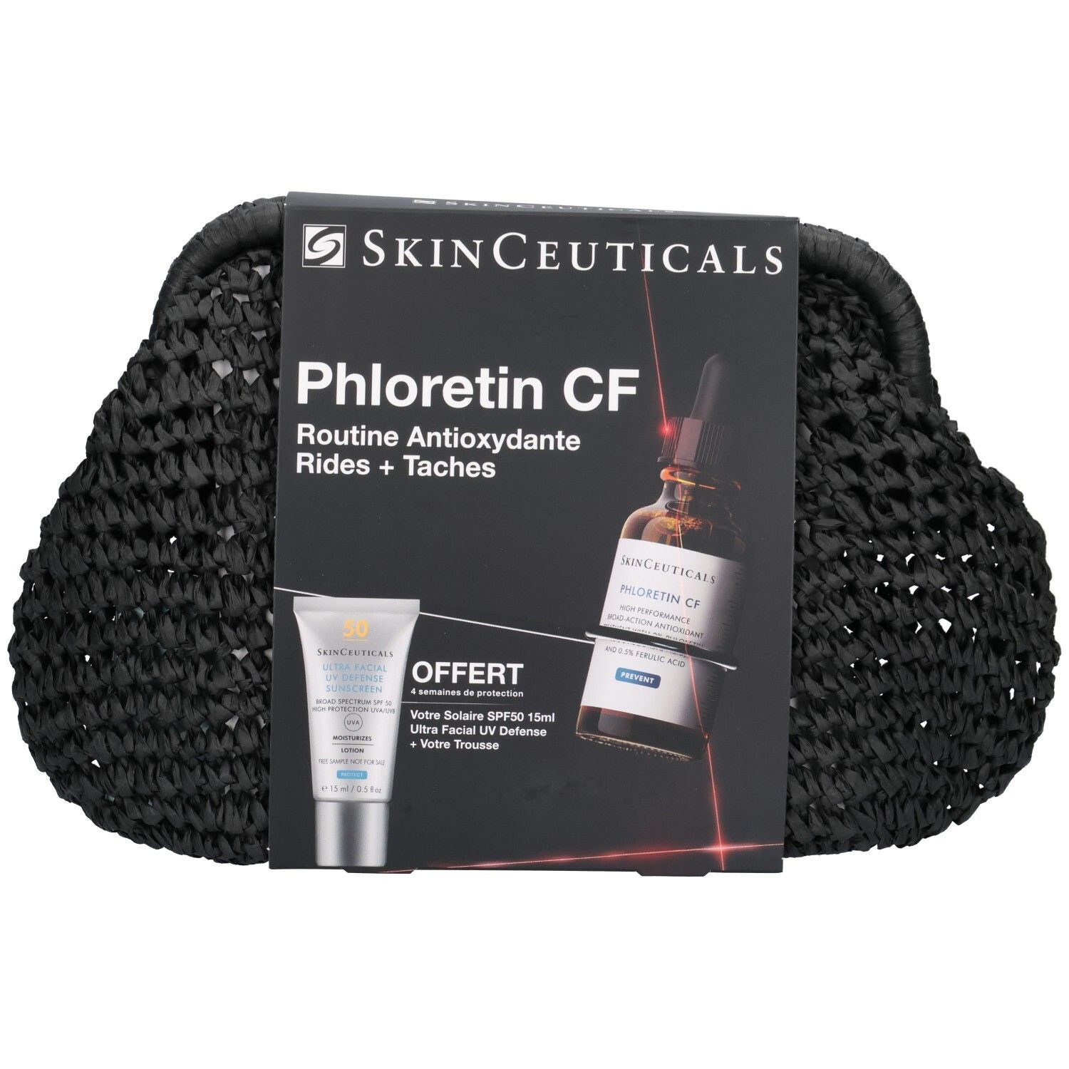 SkinCeuticals Phloretin CF Routine Rides + Taches, set avec trousse.