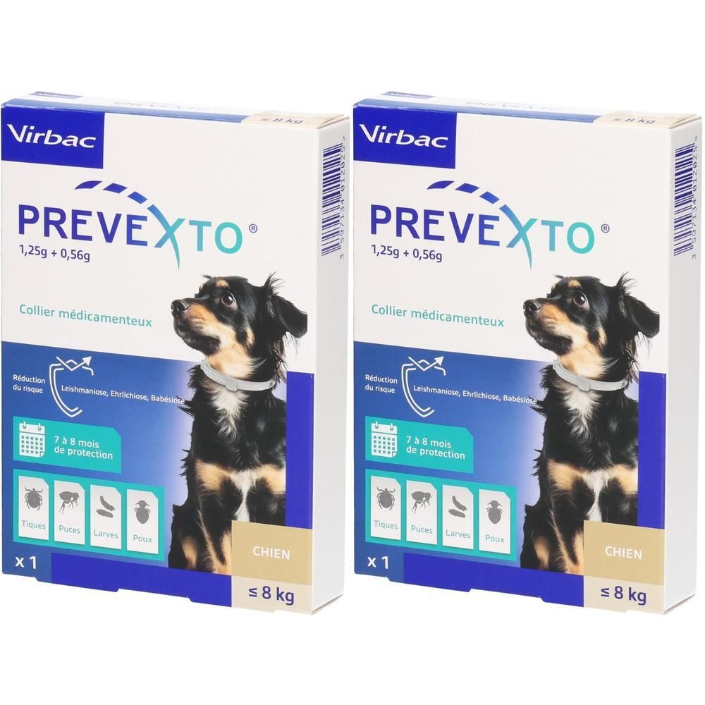Virbac Prevexto® Collier médicamenteux pour chiens jusqu'à 8 kg