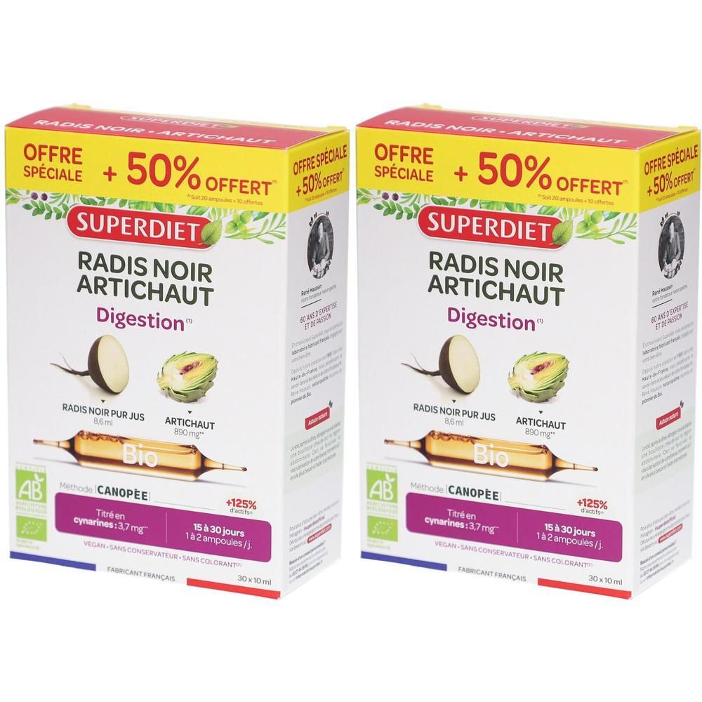 Superdiet Radis Noir Artichaut Digestion Bio