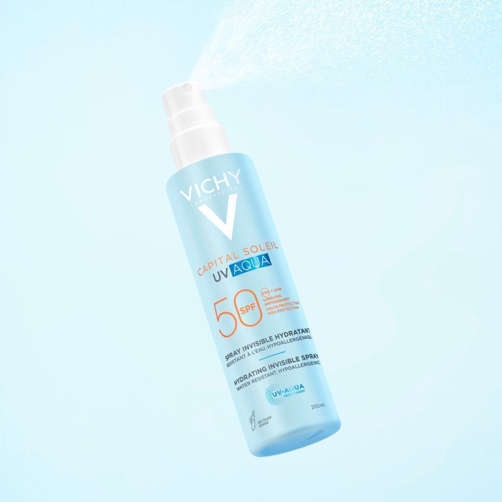 Vichy Capital Soleil UV Aqua Spray. SPF 50. Liquide pulvérisé.