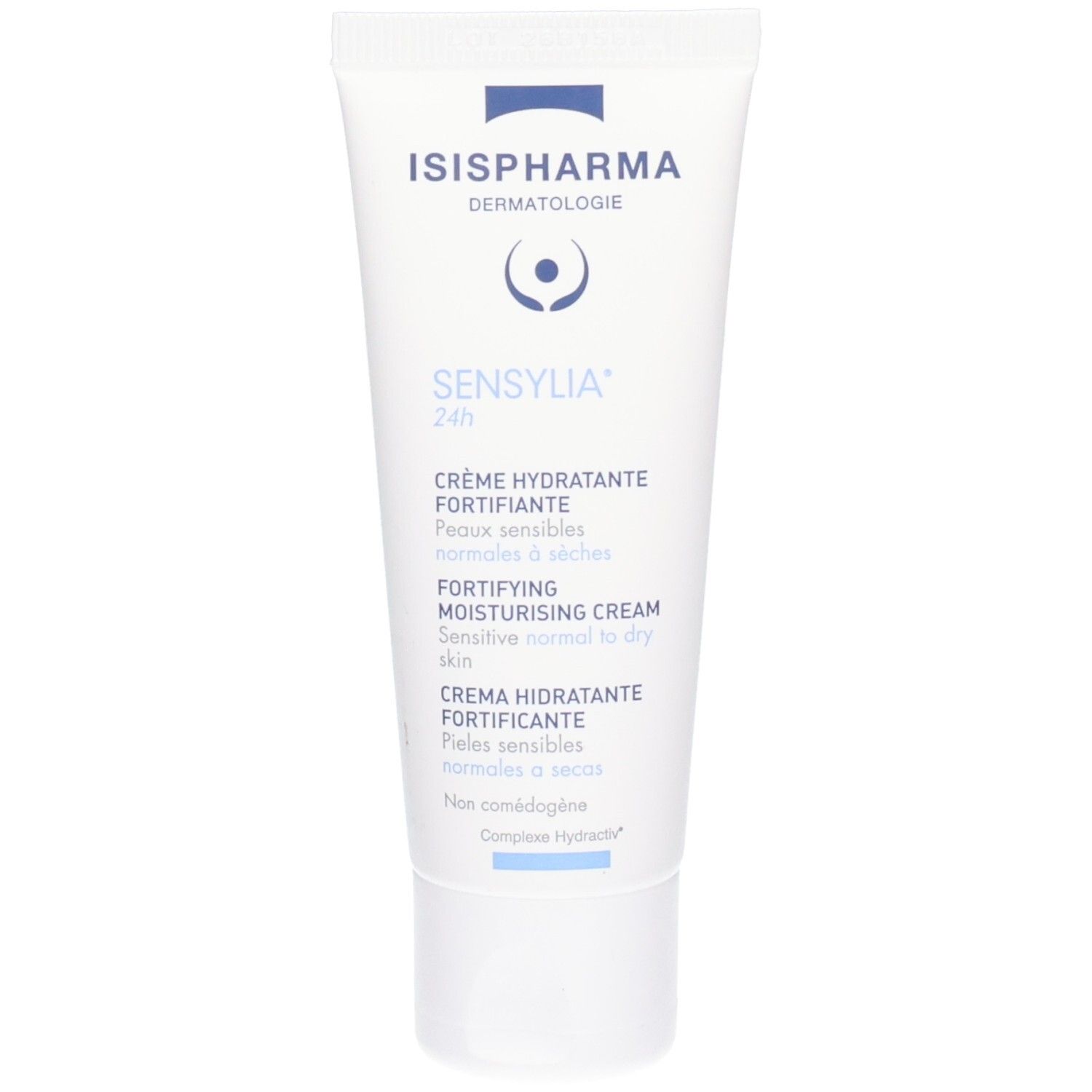 Tube blanc de crème hydratante SENSYLIA 24H d'ISISPHARMA.