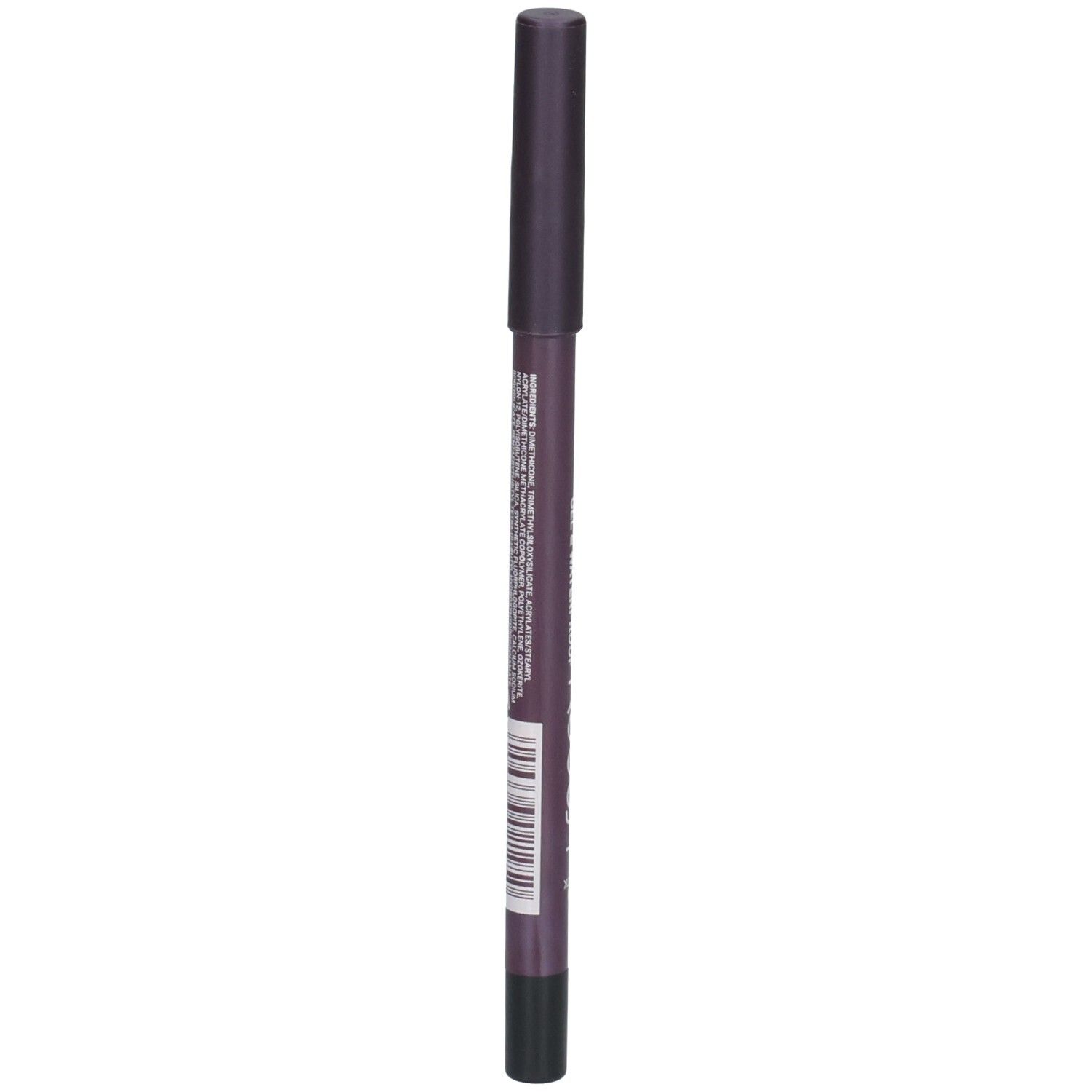 Crayon pour les yeux ROUGJ+ 2en1, noir. Dos avec ingrédients et code-barres.