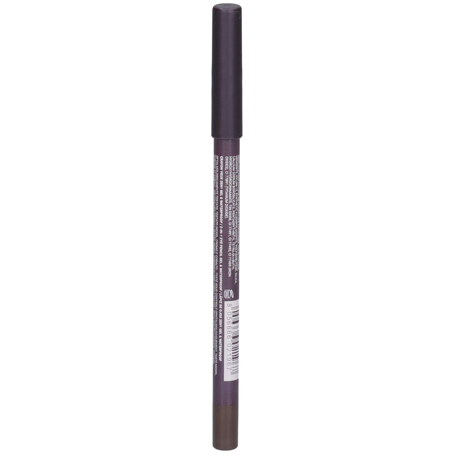 Crayon pour les yeux ROUGJ+ 2en1 Gel & Waterproof, dos avec texte.