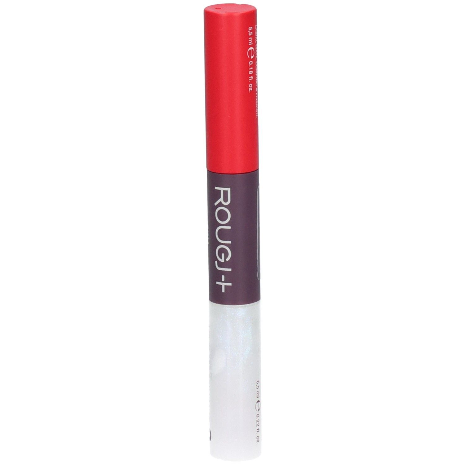 ROUGJ+ 2EN1 Tint&Shine: Rouge à lèvres 5.5ml, gloss 6.5ml.