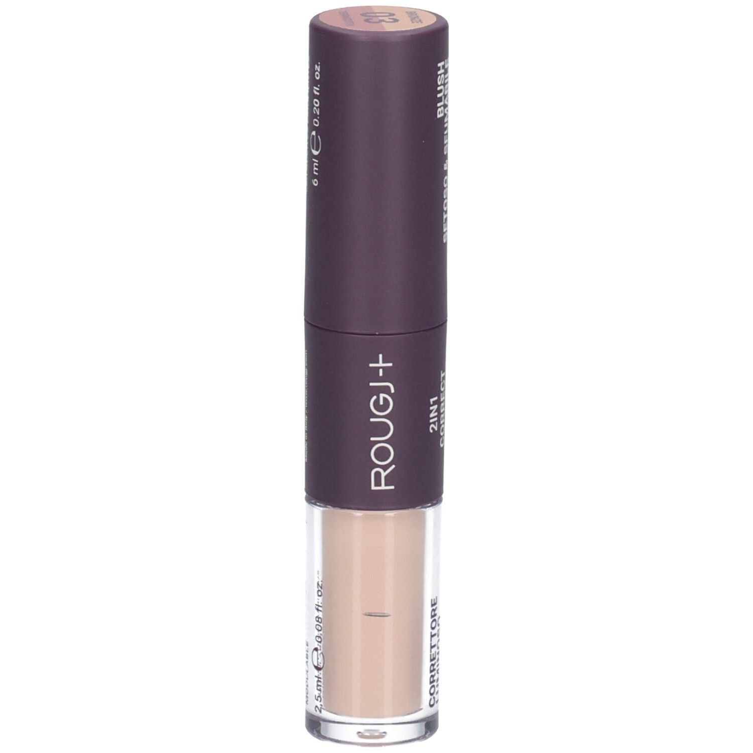 ROUGJ+ Correcteur et Blush 2-en-1. Partie supérieure avec numéro de couleur '03'.