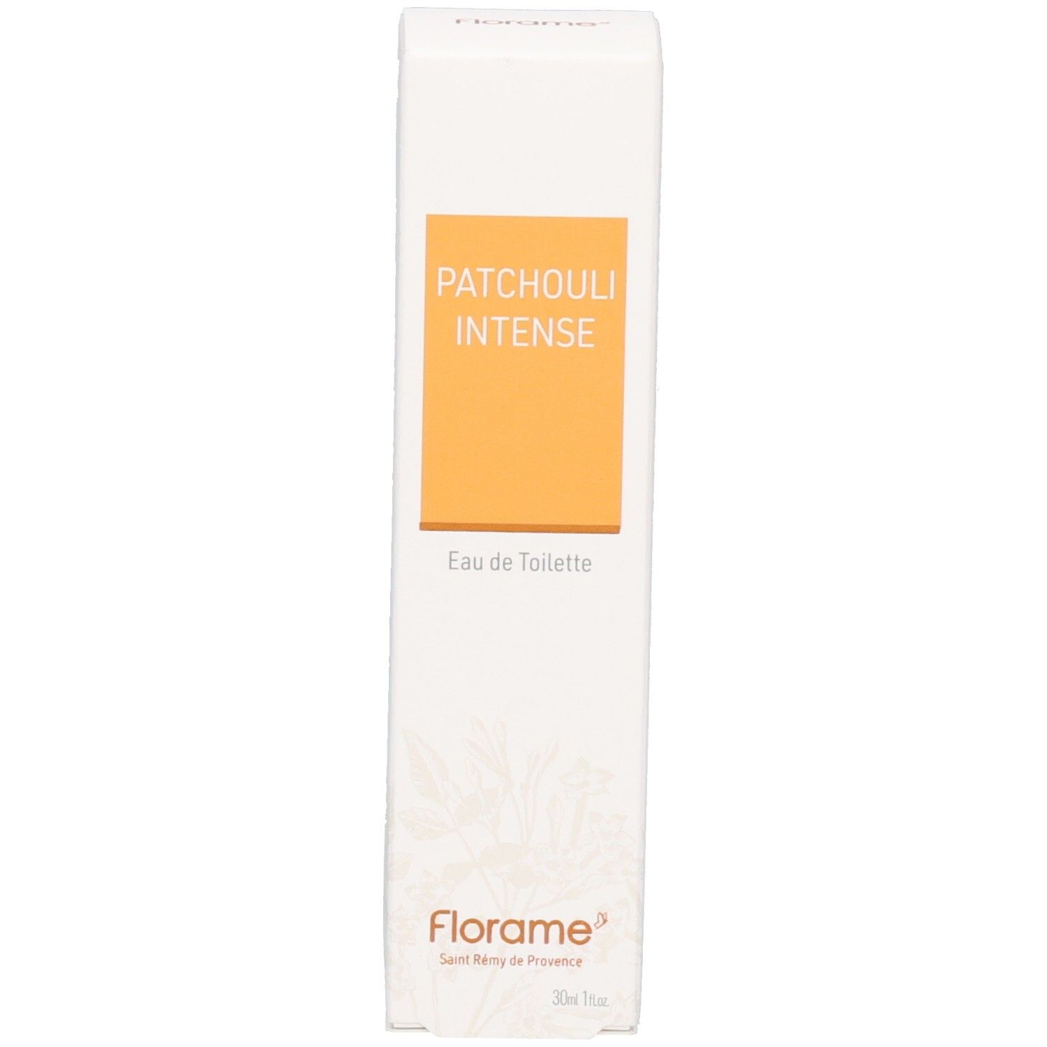 Emballage Florame Patchouli Intense Eau de Toilette.