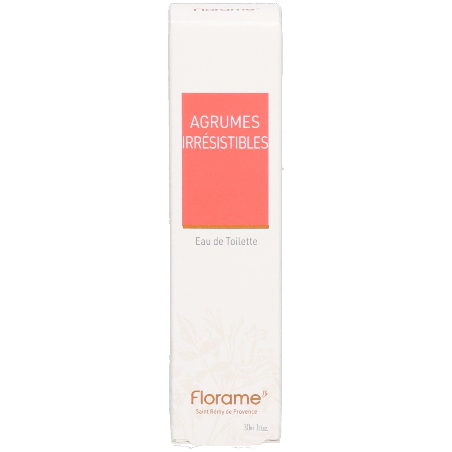 Florame Eau de Toilette Agrumes Irrésistibles, emballage avec étiquette.