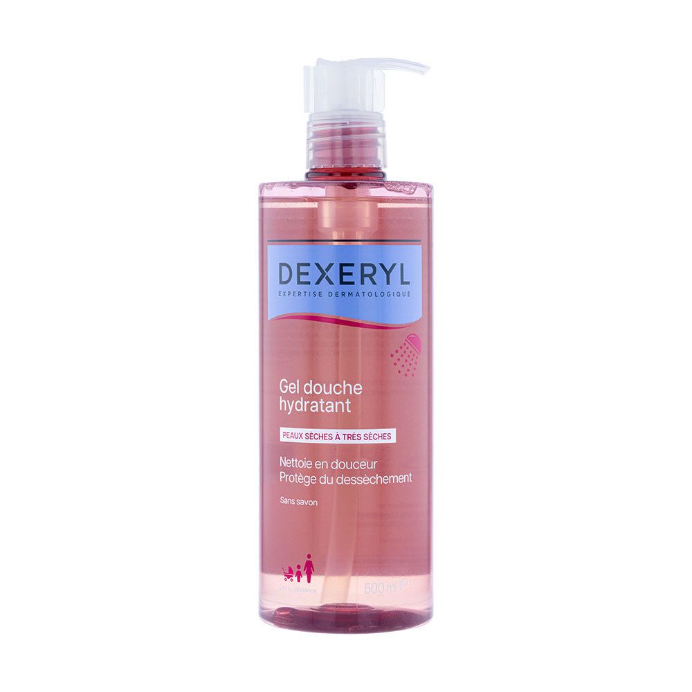 Gel douche hydratant DEXERYL avec pompe, 500ml.