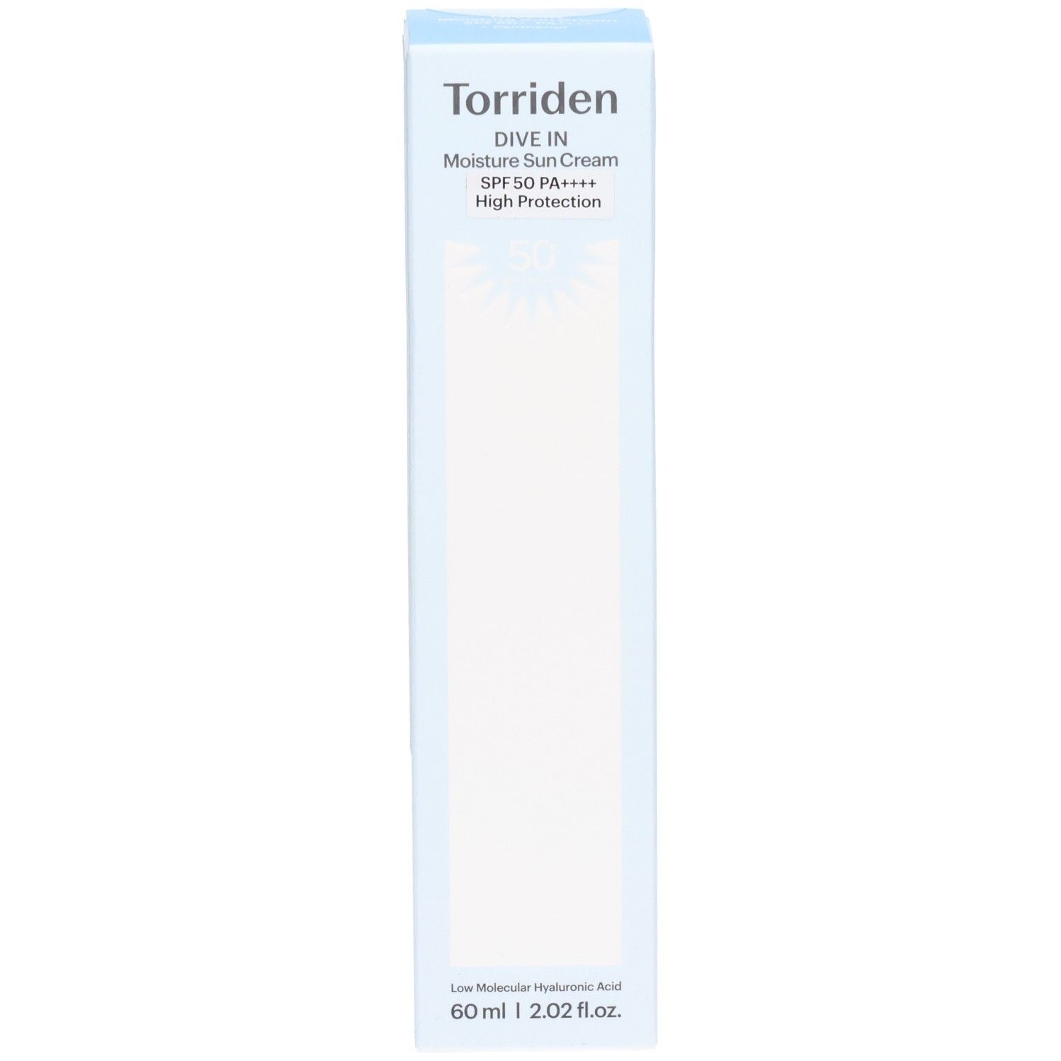 Crème solaire hydratante Torriden DIVE IN, FPS 50 PA++++, Haute Protection. 60 ml.