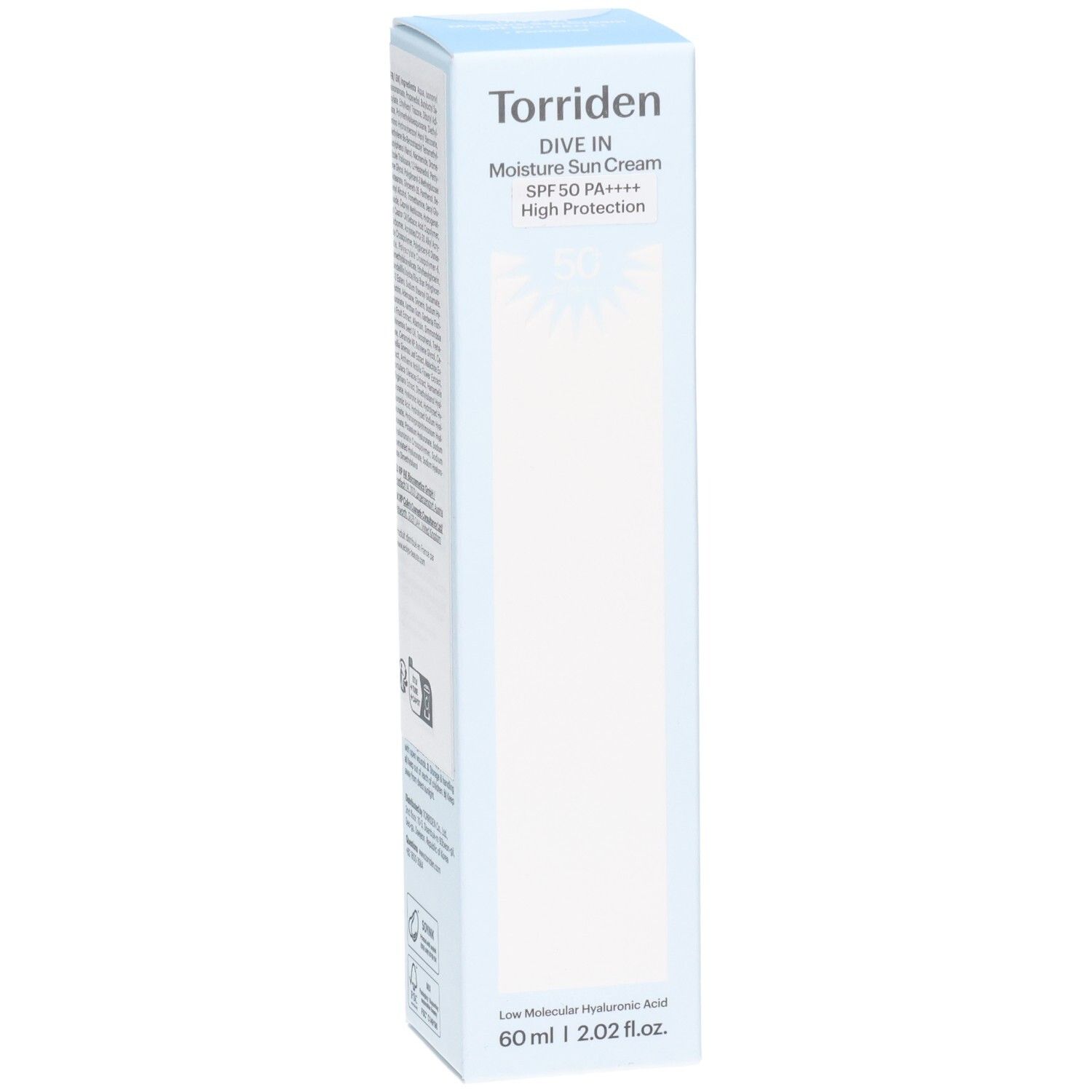 Crème solaire hydratante Torriden DIVE IN, FPS 50 PA++++, Haute Protection. 60 ml.