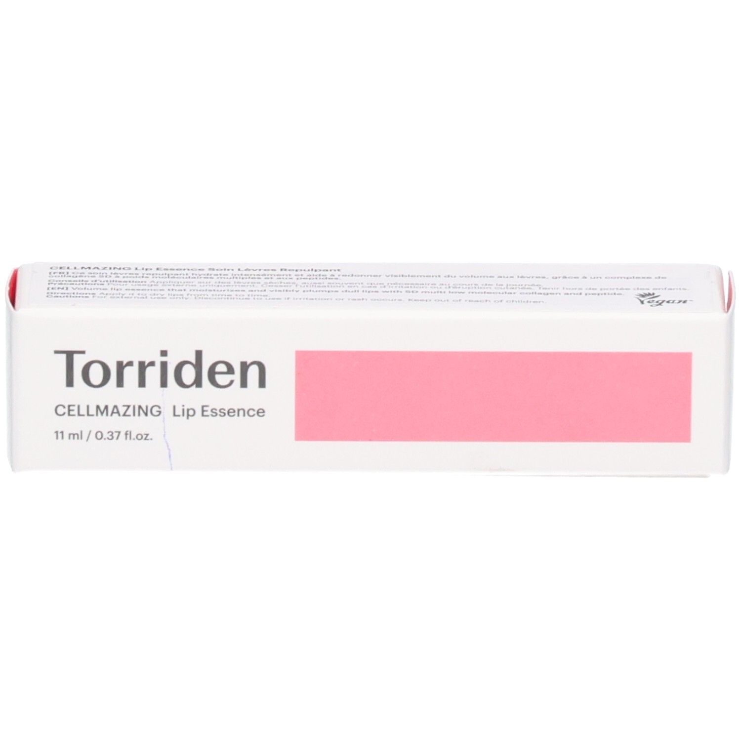 Torriden CELLMAZING Lip Essence, 11 ml. Boîte blanche avec accent rose et texte.