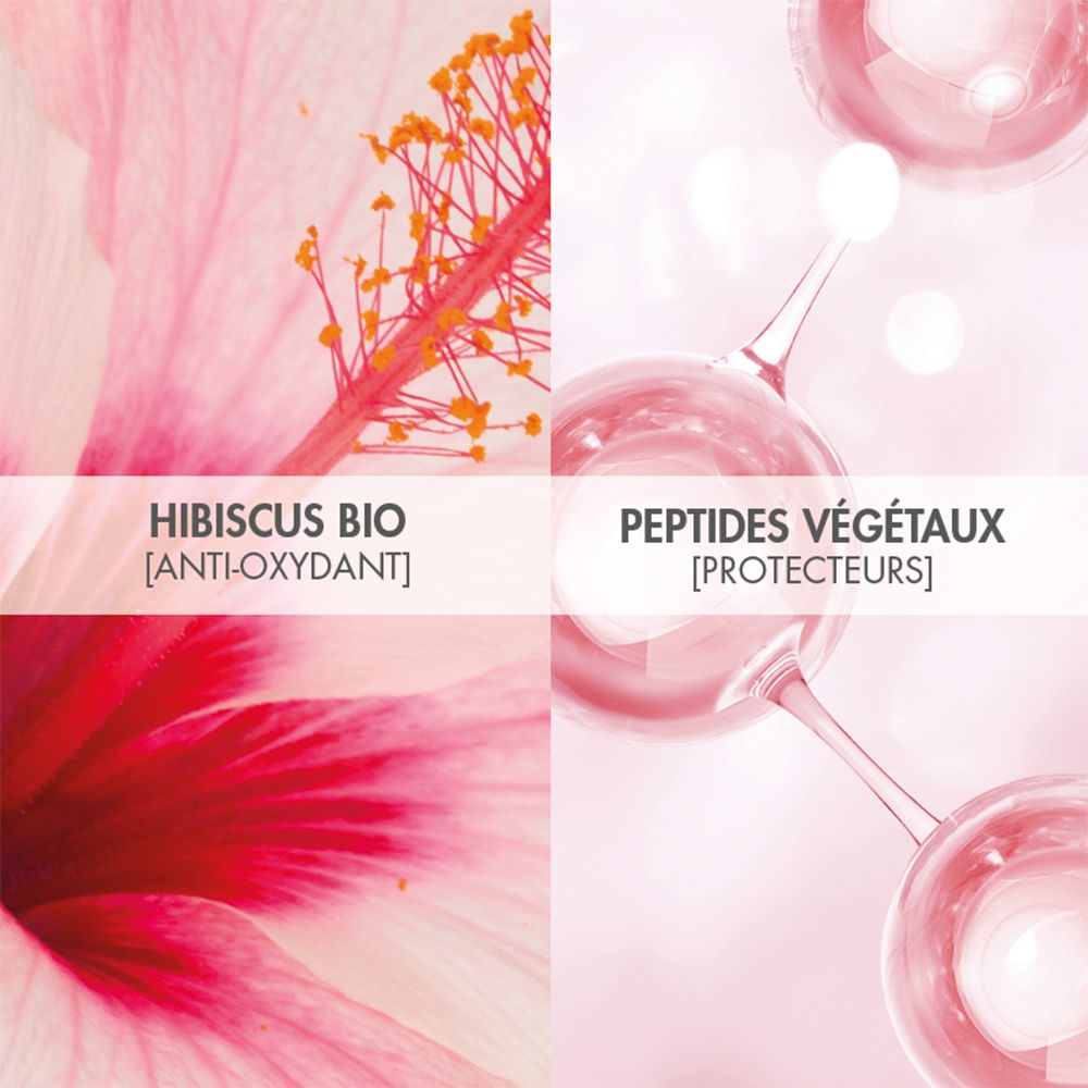 Ingrédients : Hibiscus bio (antioxydant) et peptides végétaux (protecteurs).