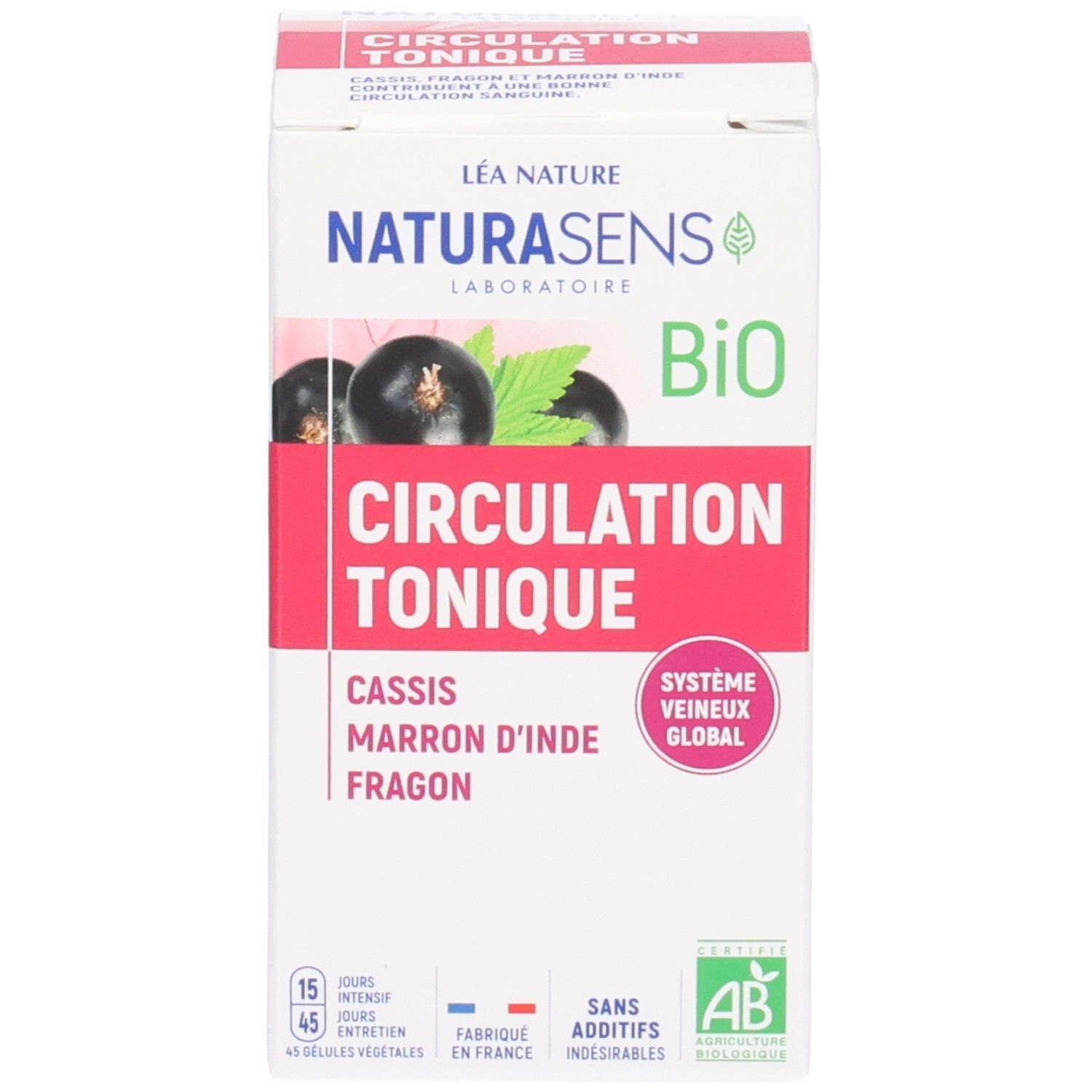 Emballage, face avant avec nom du produit, ingrédients et label Bio.