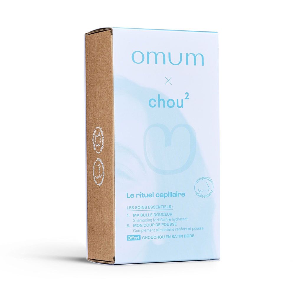 Boîte du coffret cadeau Omum & Chou², vue de face.