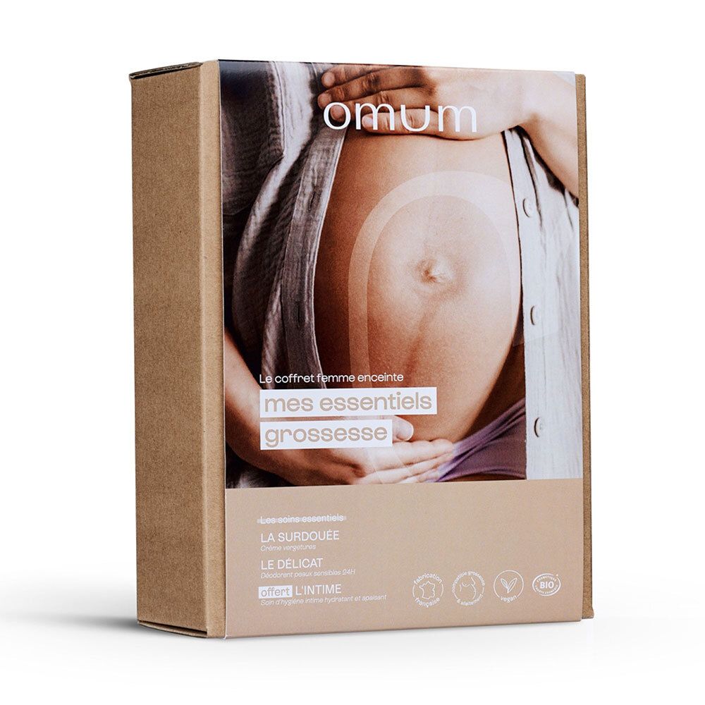 Coffret Omum pour femme enceinte, face avant de l'emballage.