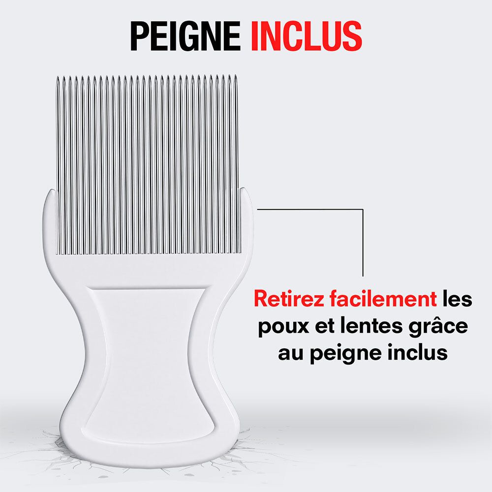 Peigne Pouxit Flash pour retirer poux et lentes. Accessoire inclus.