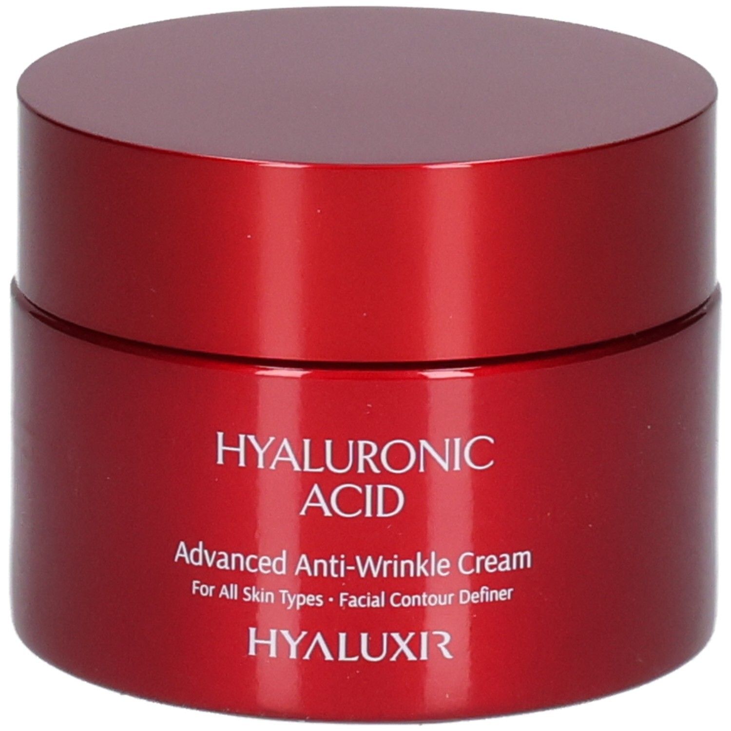 Pot rouge avec acide hyaluronique, crème anti-rides avancée, pour tous types de peau, définisseur de contour du visage, HYALUXIR.
