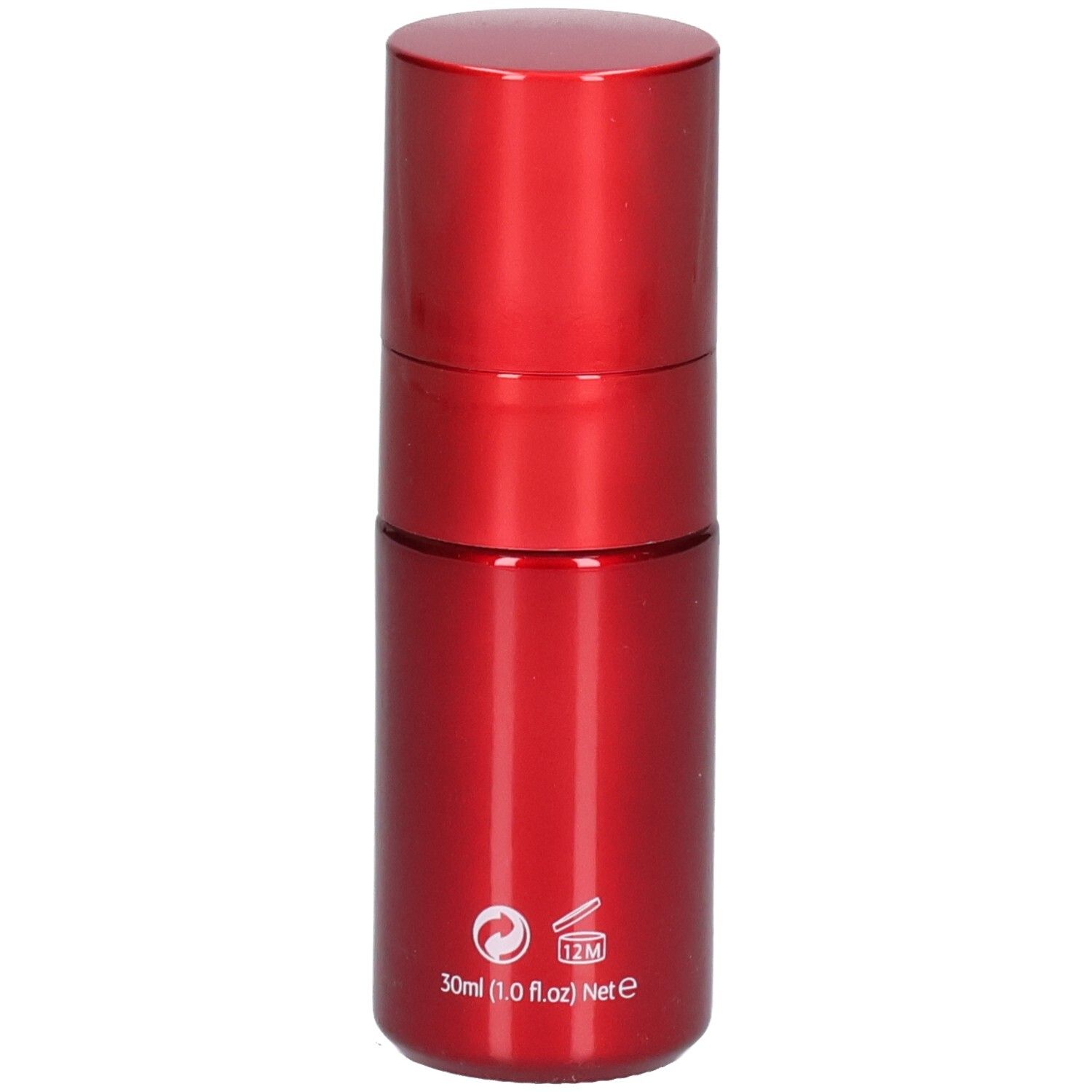 Flacon rouge de soin contour des yeux. Contient 30ml (1.0 fl.oz).