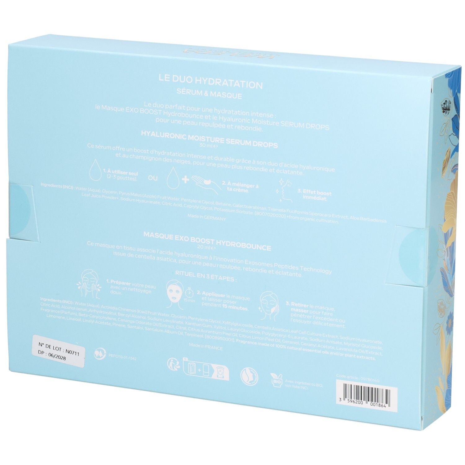 Arrière de la boîte cadeau WELEDA avec informations produit.