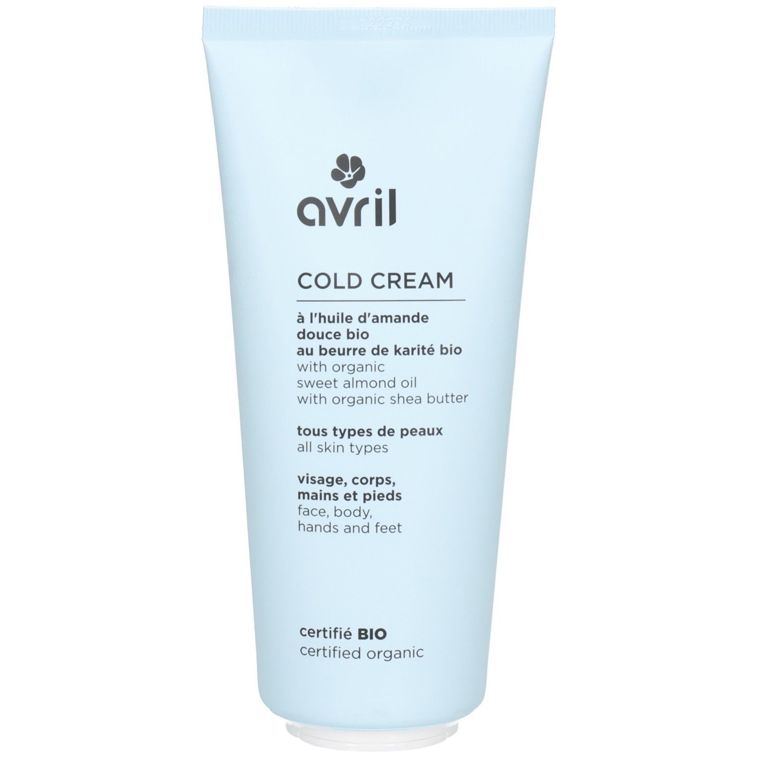 Tube Avril Cold Cream à l'huile d'amande douce bio et beurre de karité bio. Tous types de peaux.