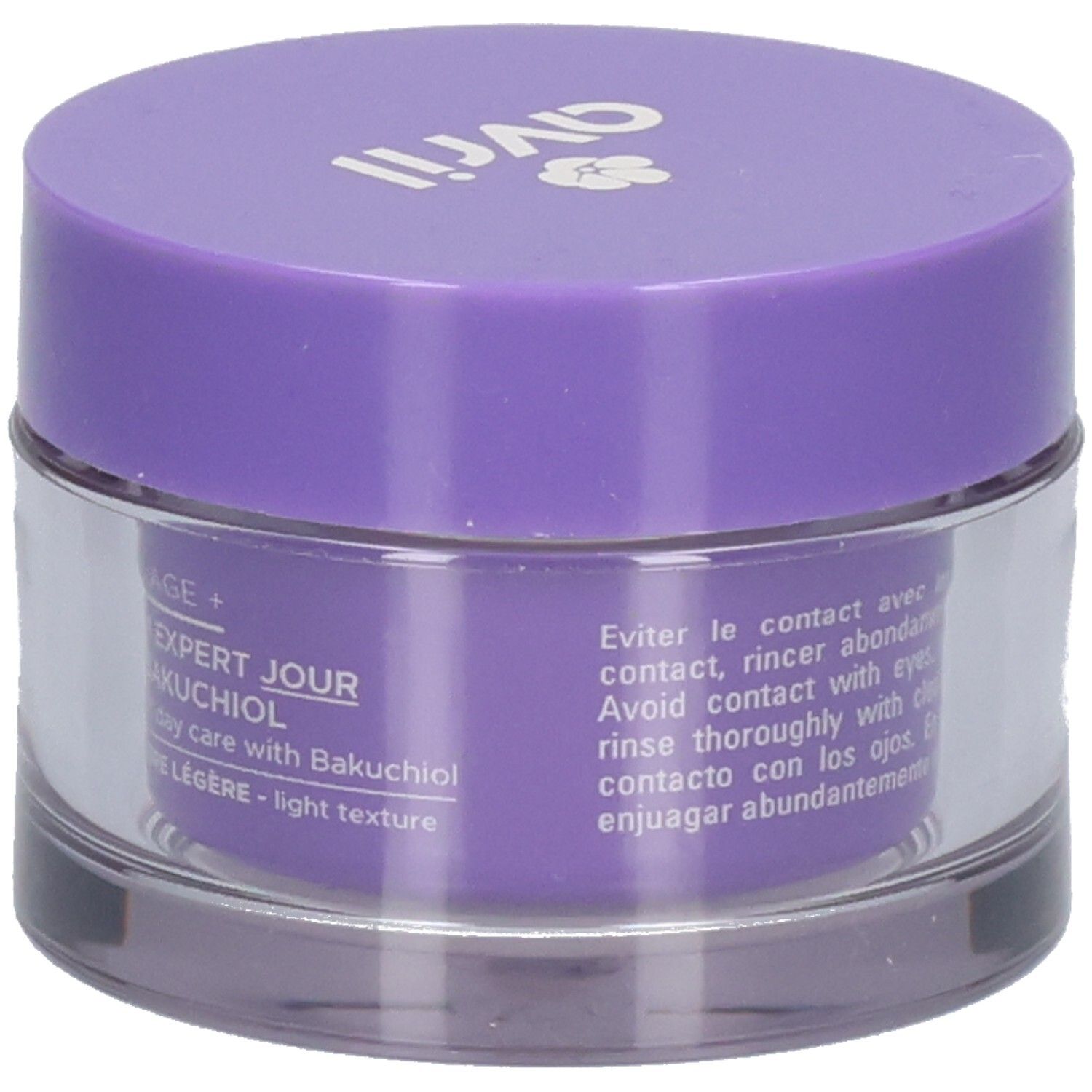 Crème de jour légère Avril PRO AGE +, instructions d'utilisation sur le côté.