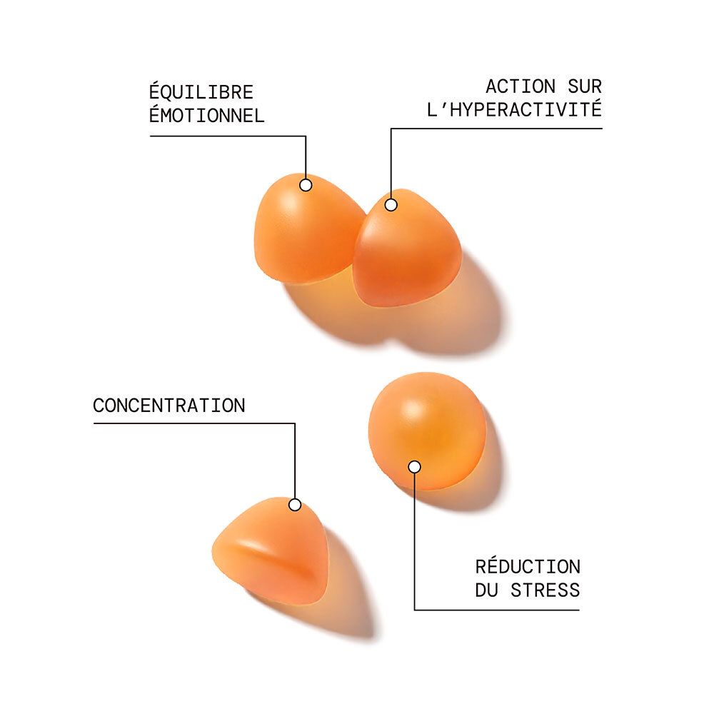 Gommes orange pour équilibre émotionnel, concentration, réduction du stress.