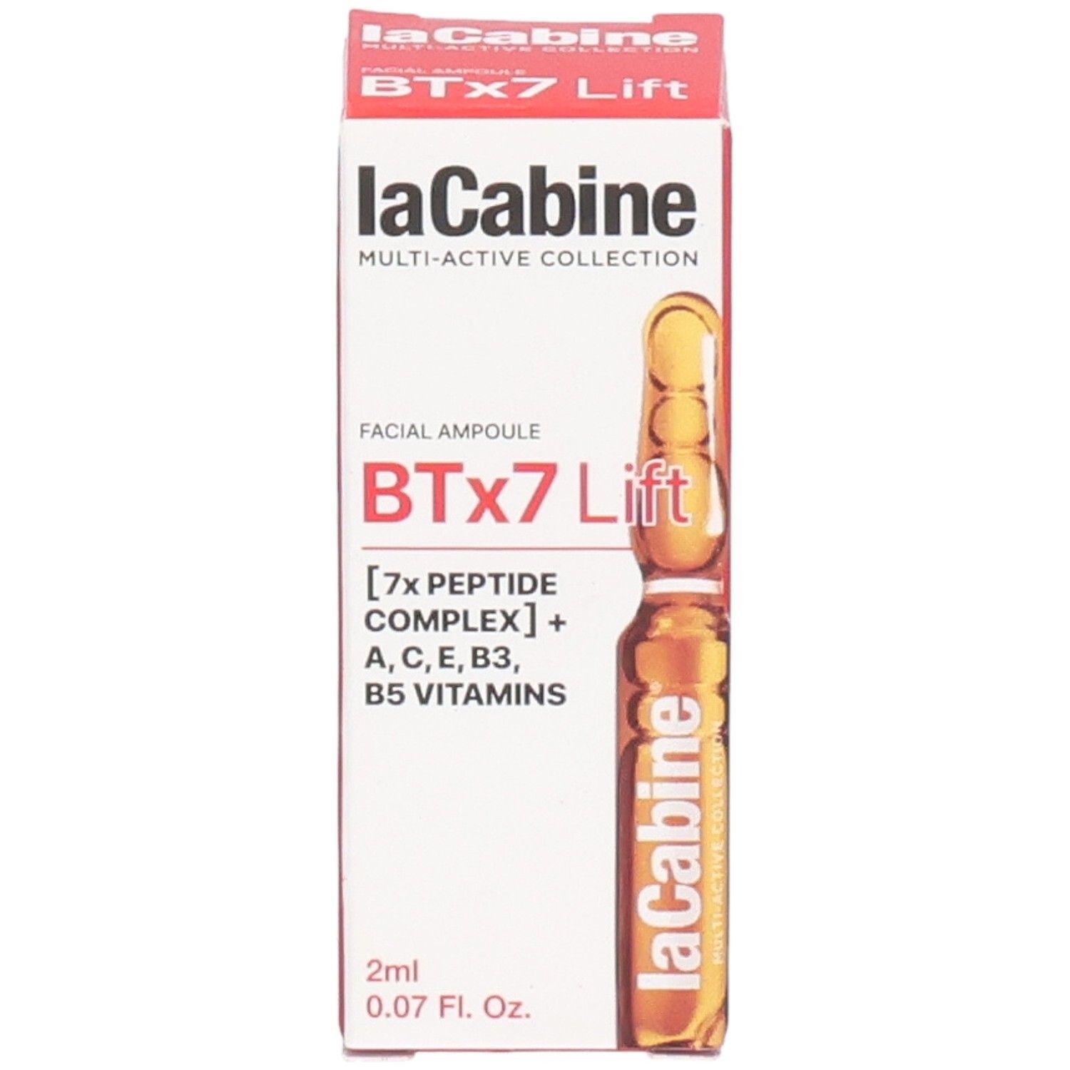 Ampoule visage LaCabine BTx7 Lift avec complexe 7 peptides et vitamines. 2ml.