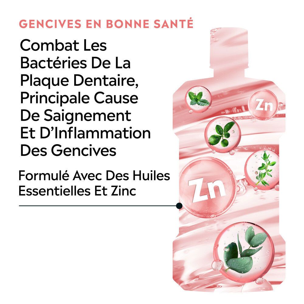 Listerine Clinical Solutions Gencives : Formulé avec des huiles essentielles et du zinc pour combattre la plaque.